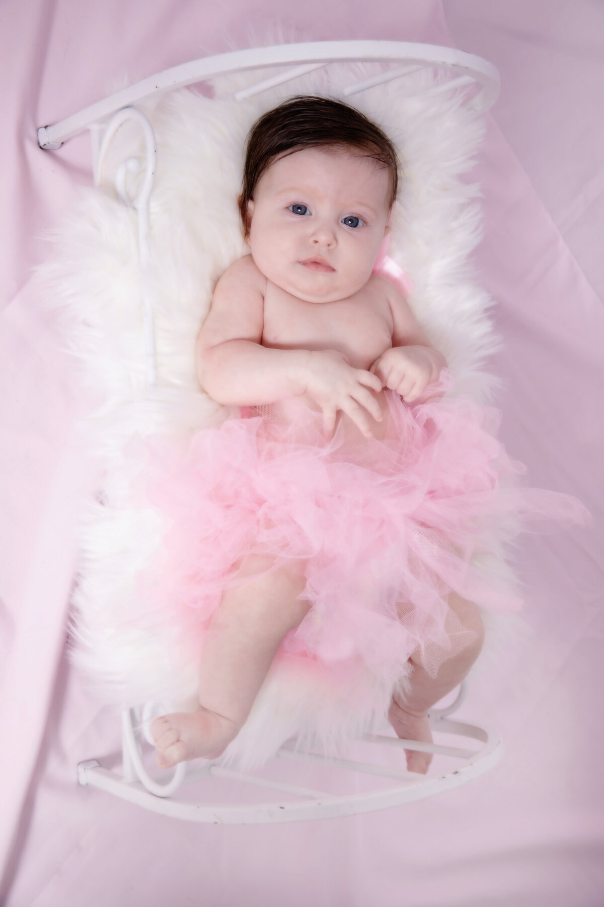 newborn session in pink tutu