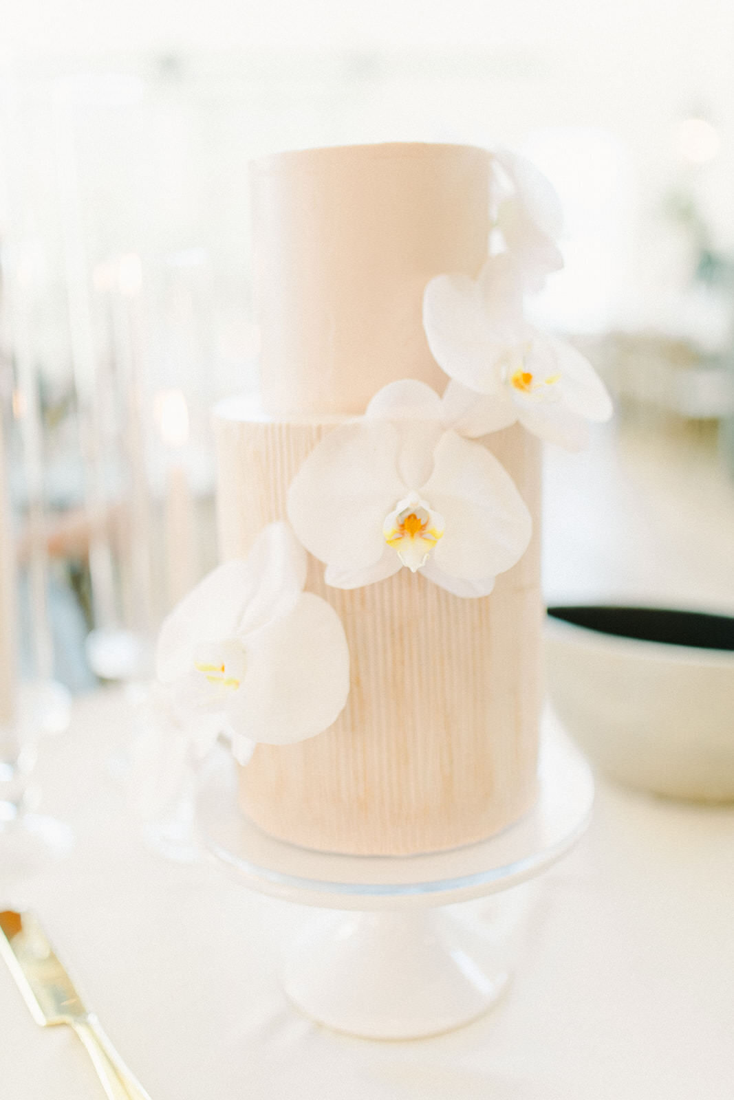 Nude Wedding Cake with Orchids