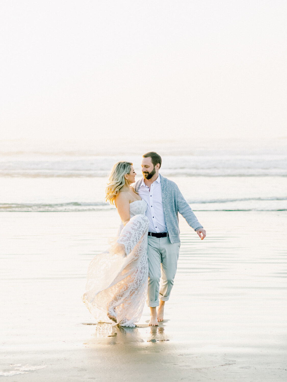 Elopement on the beach in Cannon Beach Oregon
