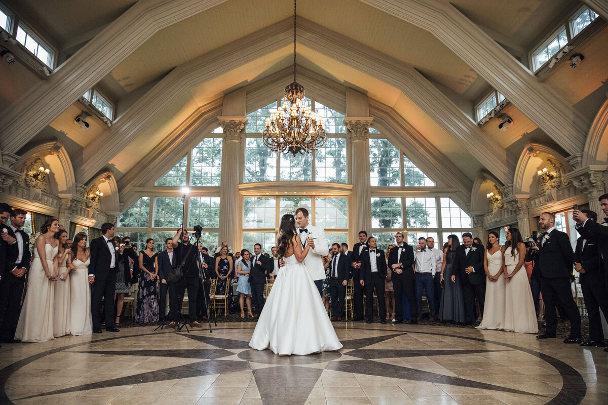 Ashford Estate | Husband and wife sharing first dance in ballroom | Allentown, New Jersey