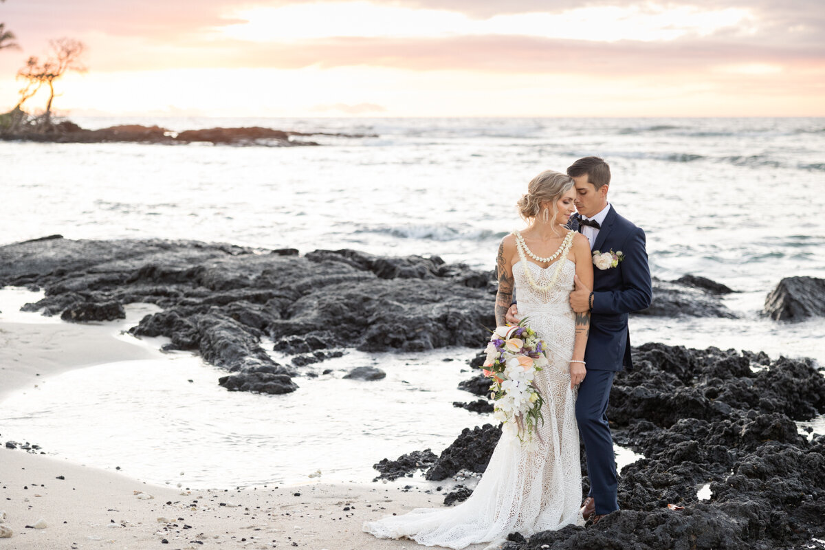 Big Island beach Wedding Photography at sunset