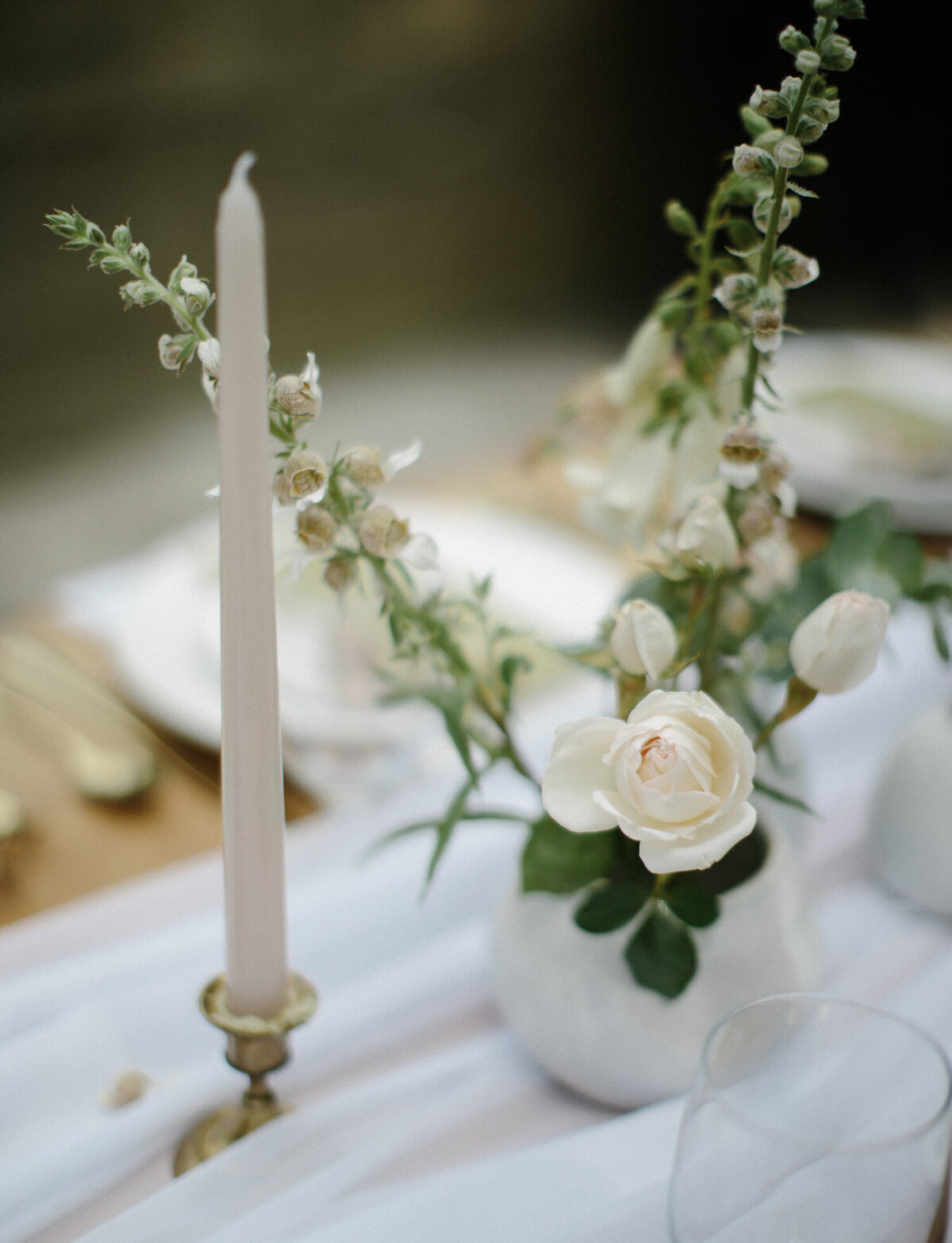 soft flower details, Michigan greenhouse wedding