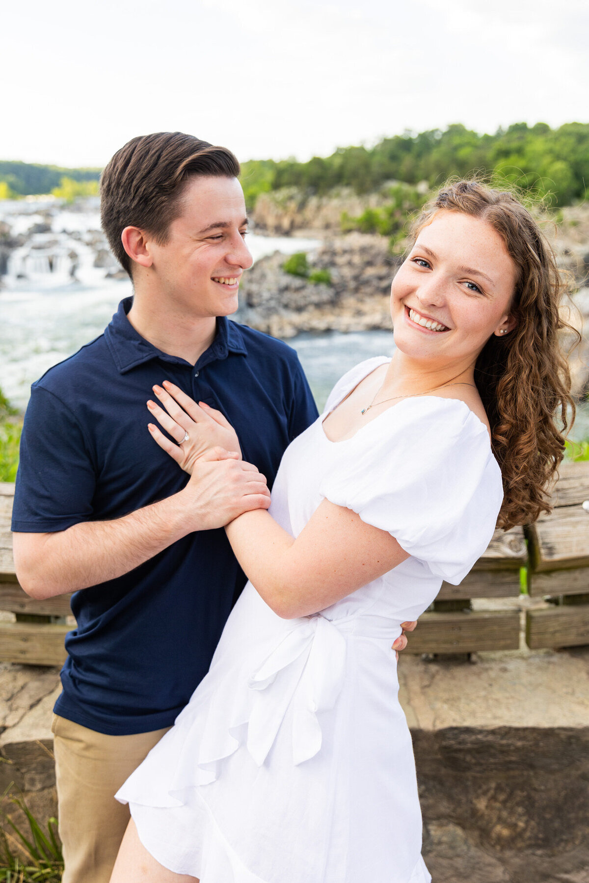 Great Falls Virginia Engagement session over water