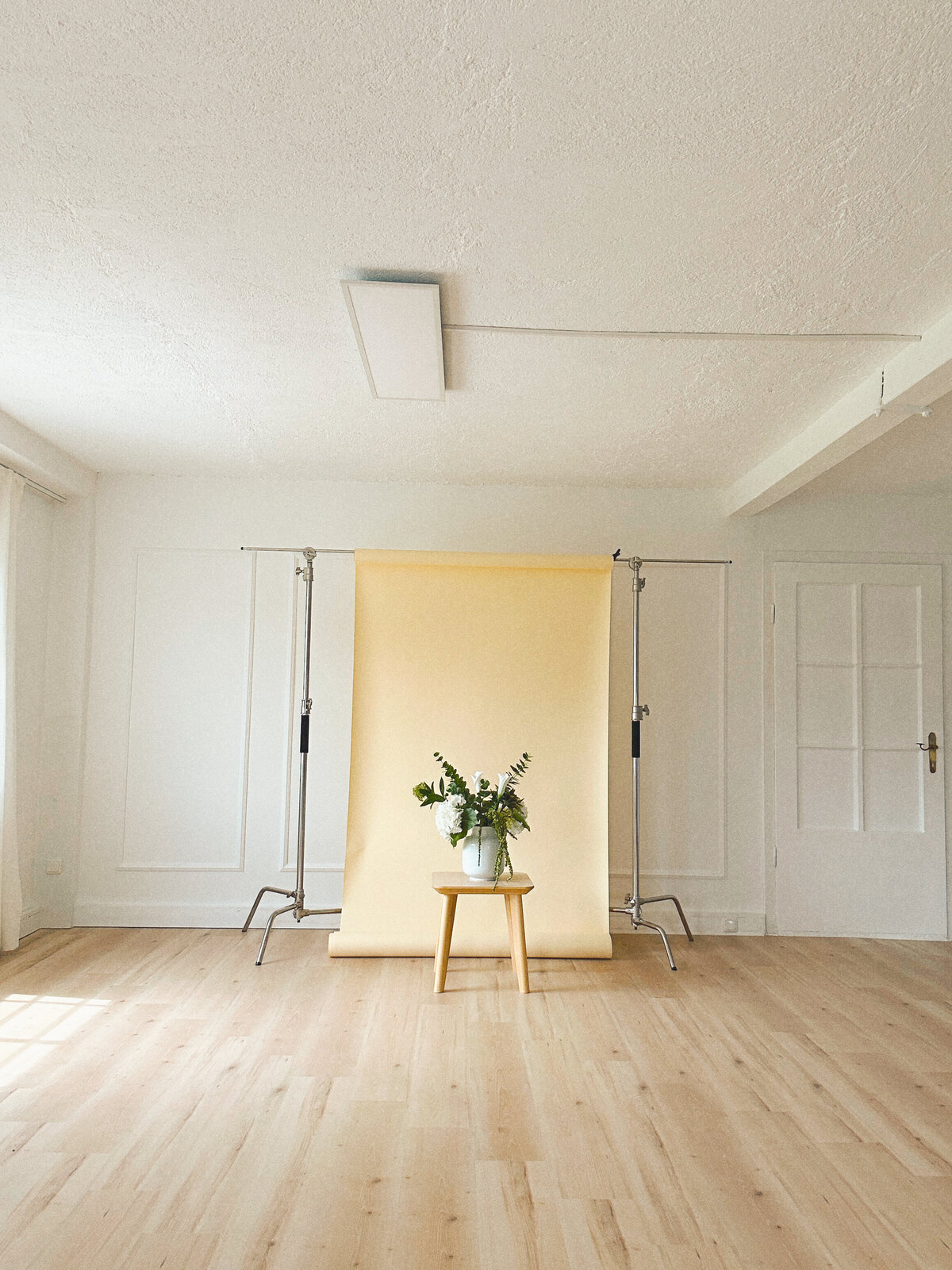 Vielfältige Hintergrundoptionen im Atelier April, perfekt für professionelle Fotoshootings.