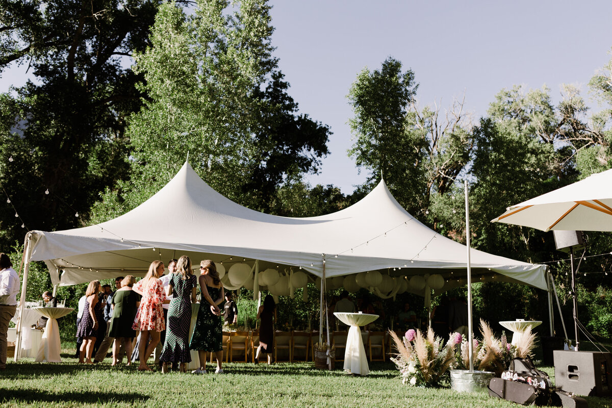 Marquee wedding reception at Dallenbach Ranch Colorado