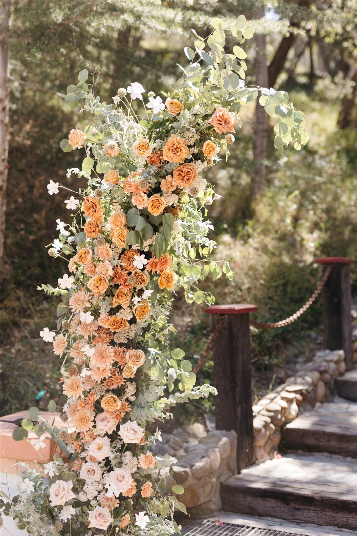 Wedding ceremony floral pillar