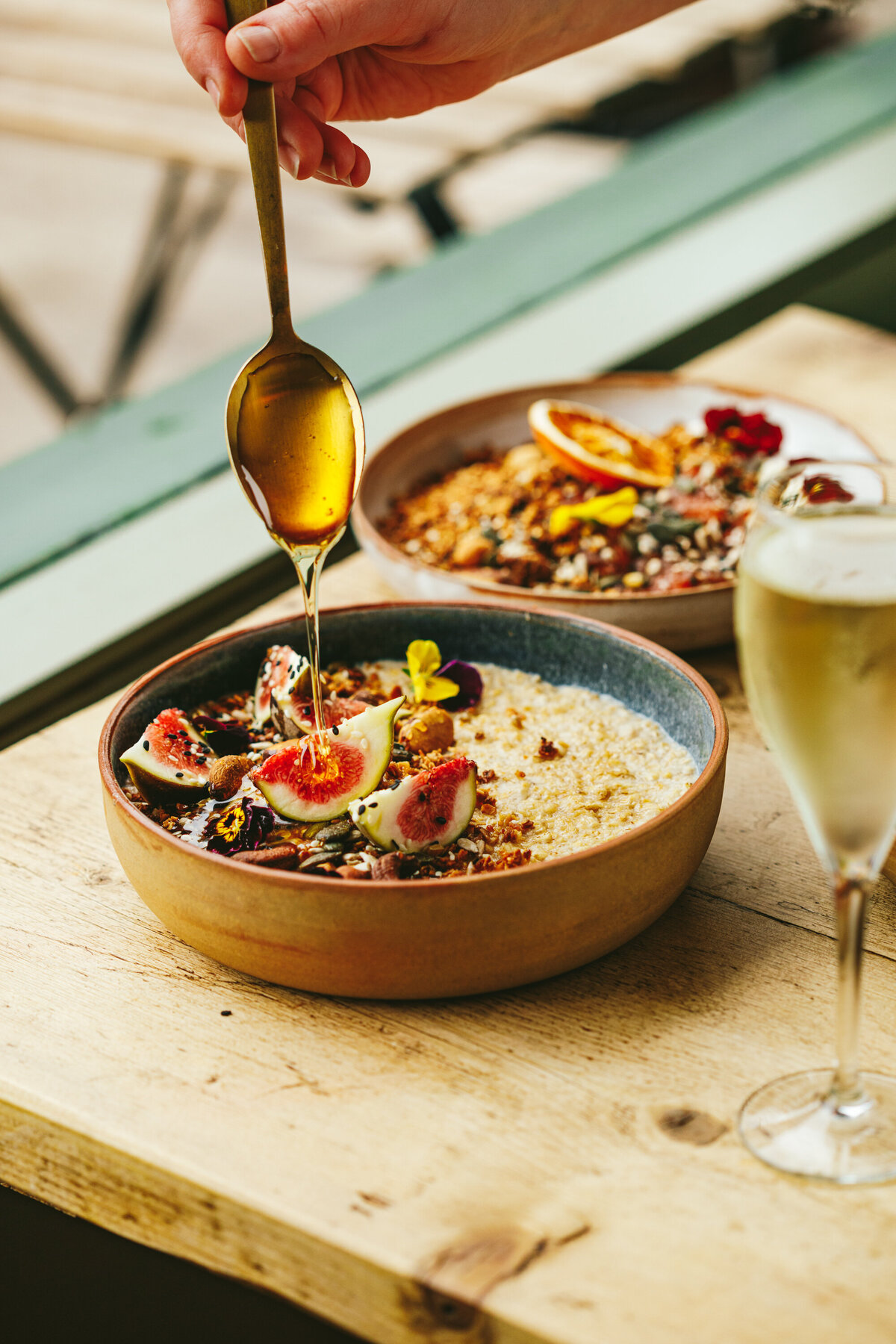 Porridge with figs and runny honey Cafe Bar brunch