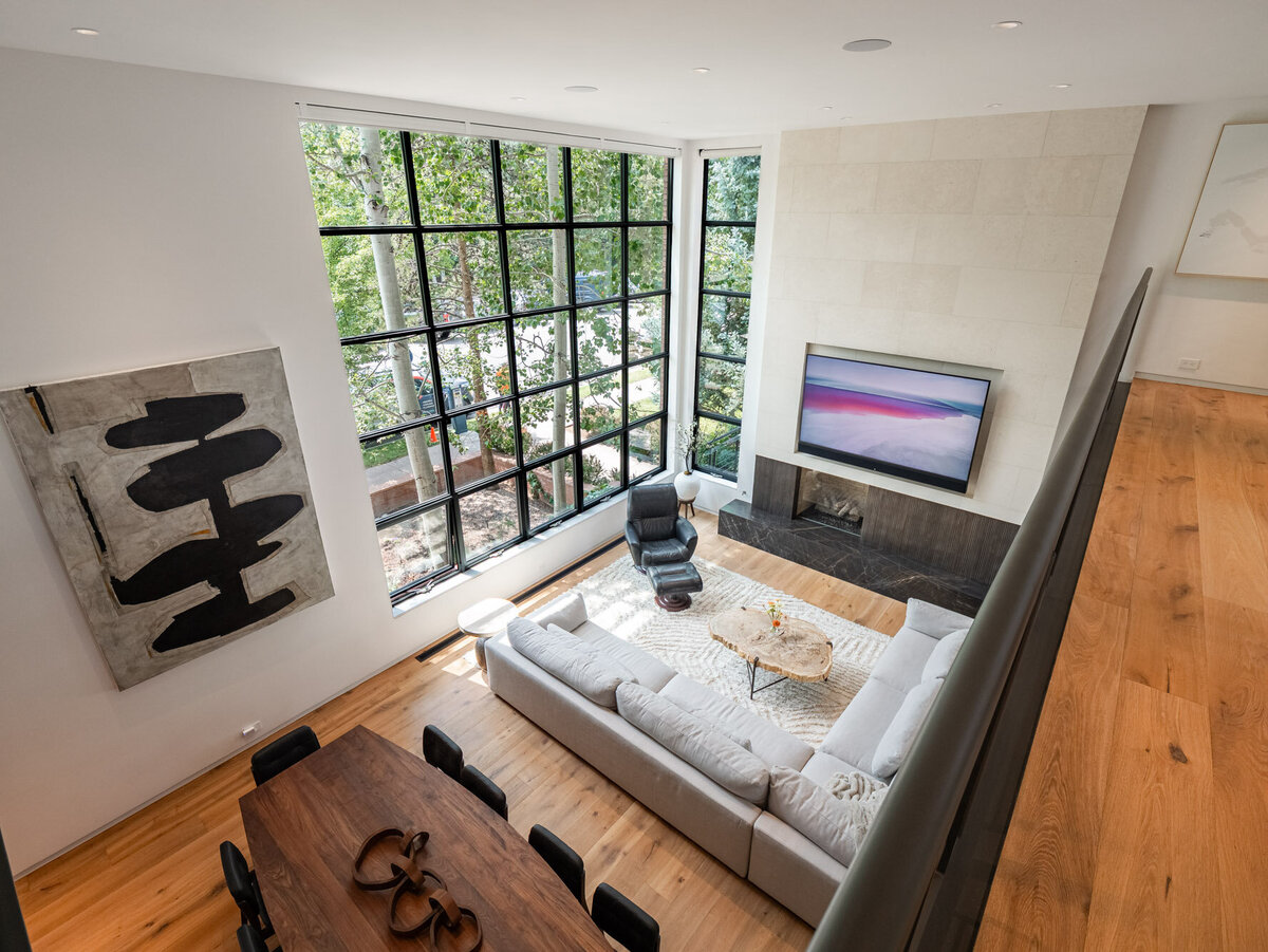 Exterior and interior views of the luxury home at 624 E Hopkins Avenue in Aspen Core, Colorado.