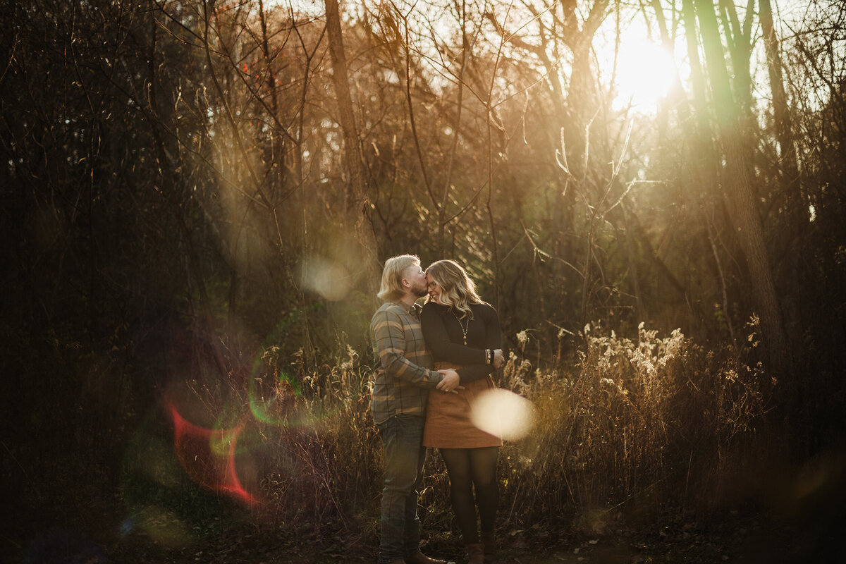 backlit engagement photo