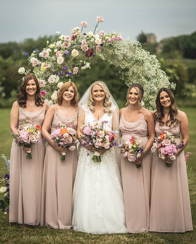 Bride with bridesmaids 232