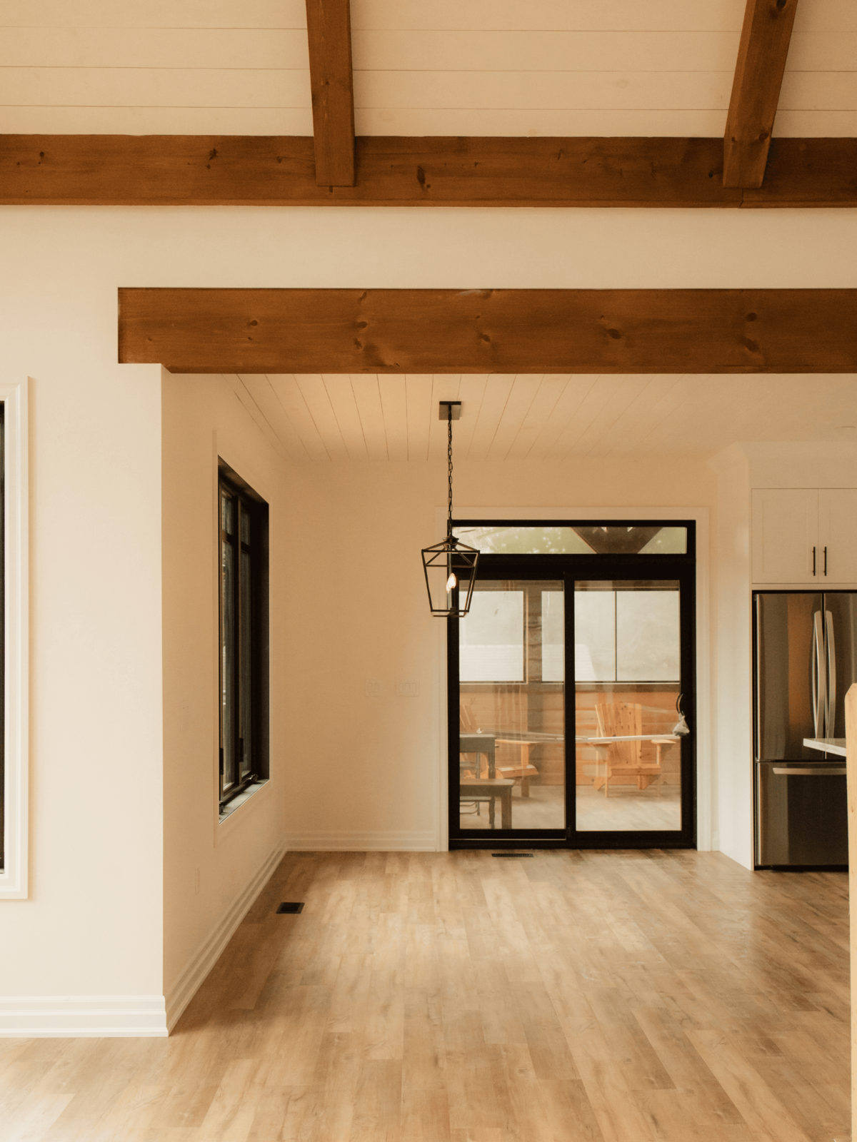 Haliburton Highlands timber frame home construction with premium wood beams and custom architectural features.