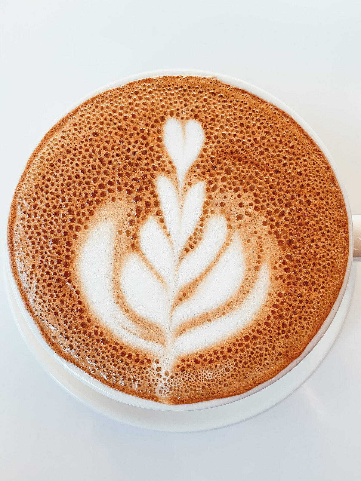 Latte Closeup in Heirloom Brewshop