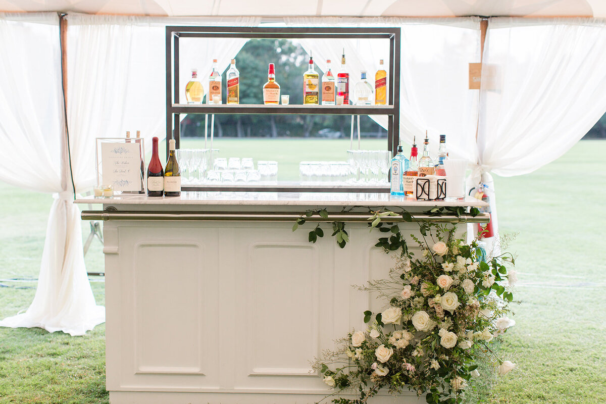 Menlo Circus Club Tented Wedding bar floral