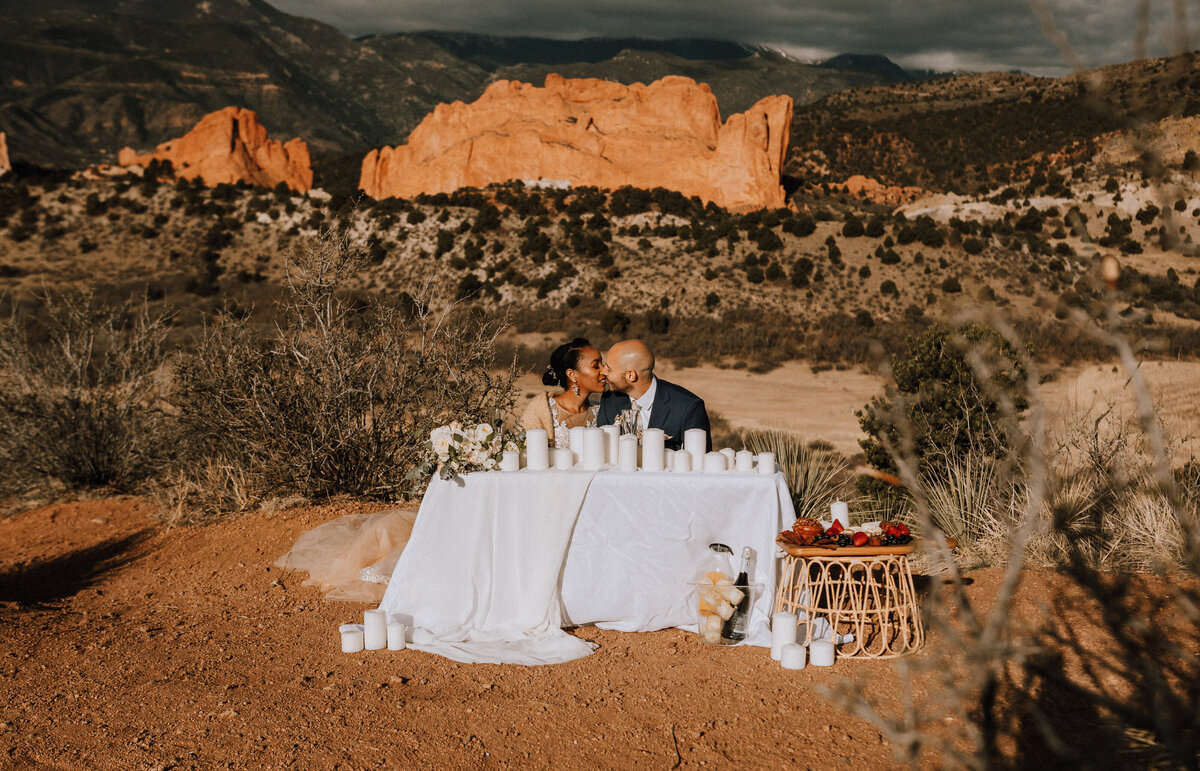 bride and room elopement brunch