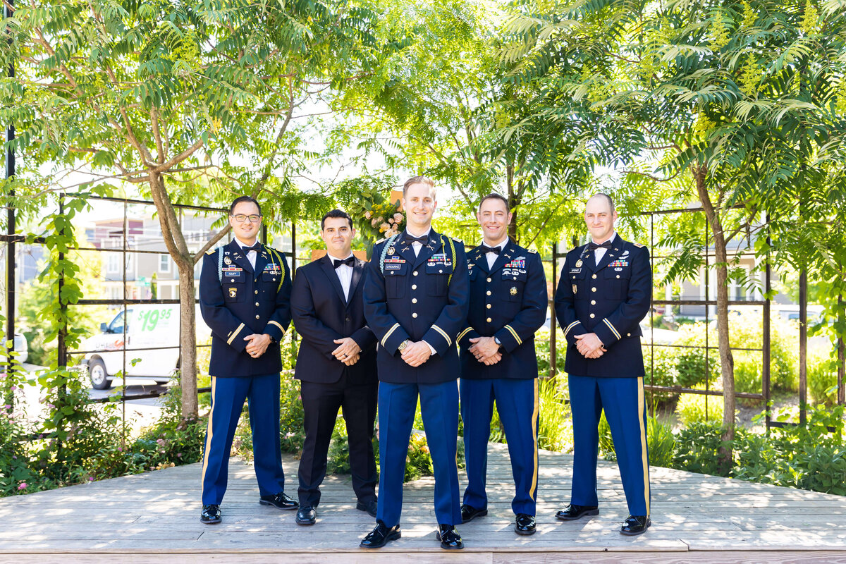 Groom with groomsmen for Fat Bottom Brewery wedding in Nashville, TN