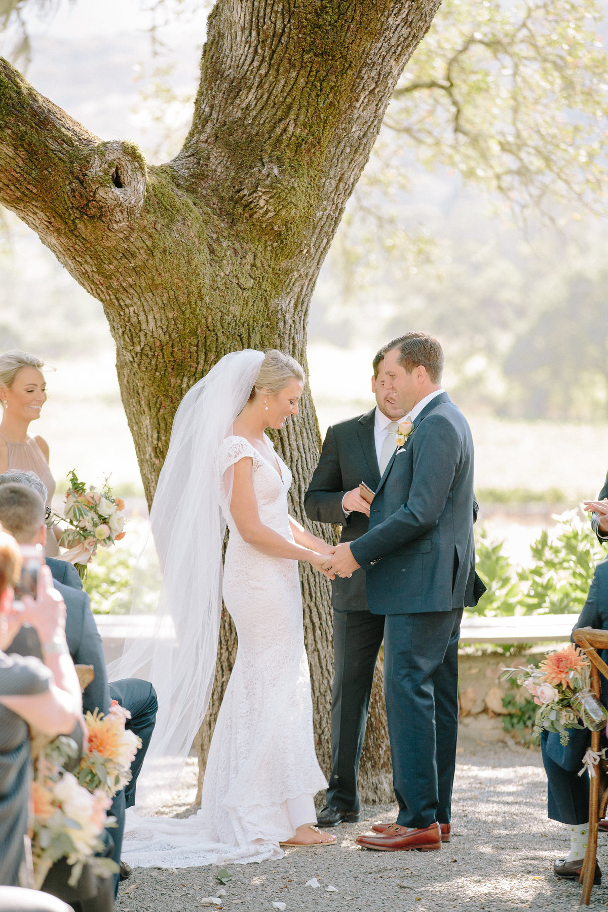 Outdoor ceremony at a wedding at Beltane Ranch in Sonoma.