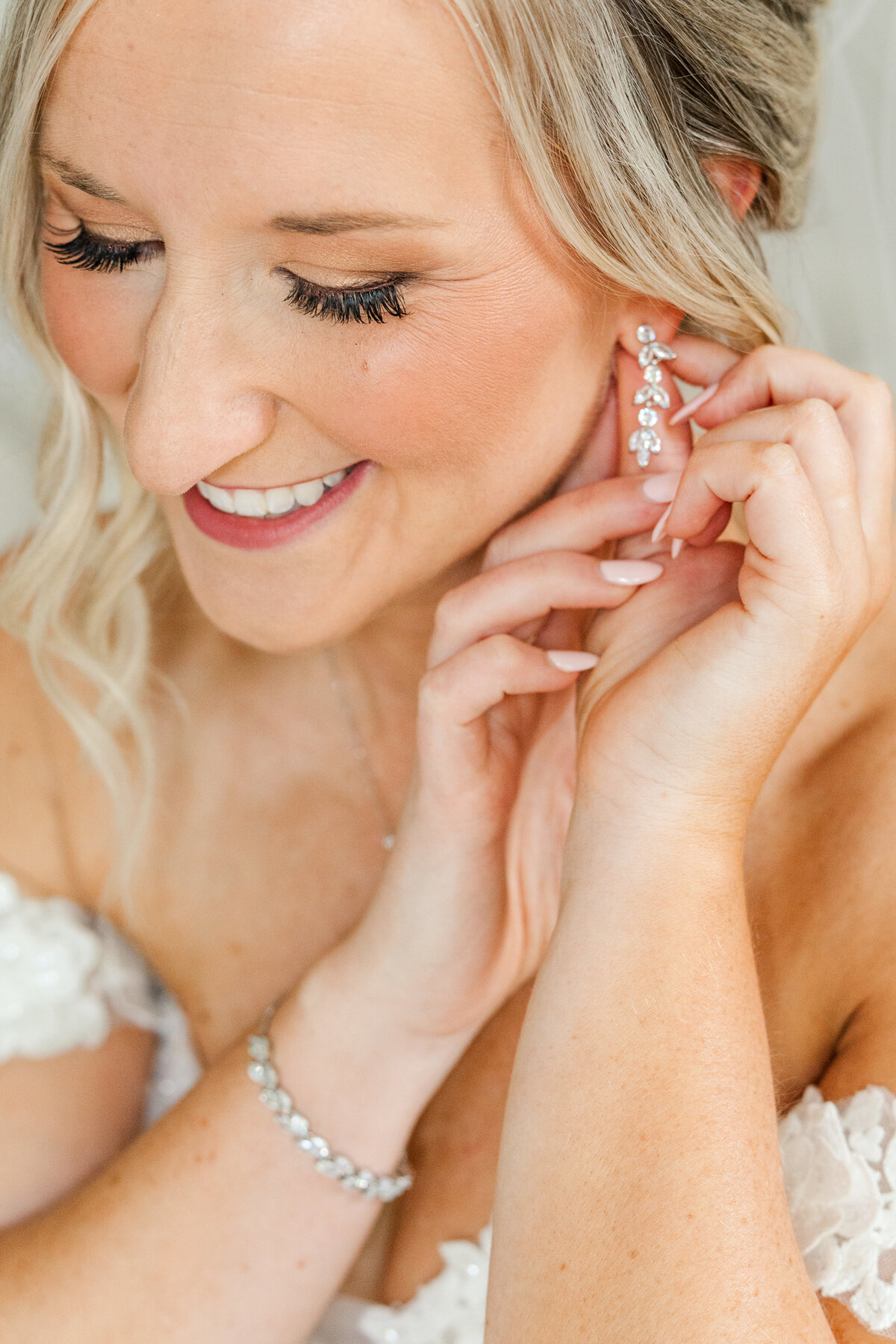 Bride getting ready before the big day, taken in natural light