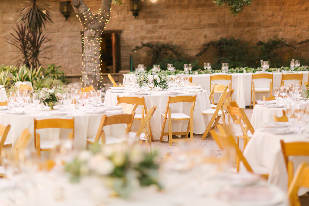 Reception tables at Firestone Vineyard wedding