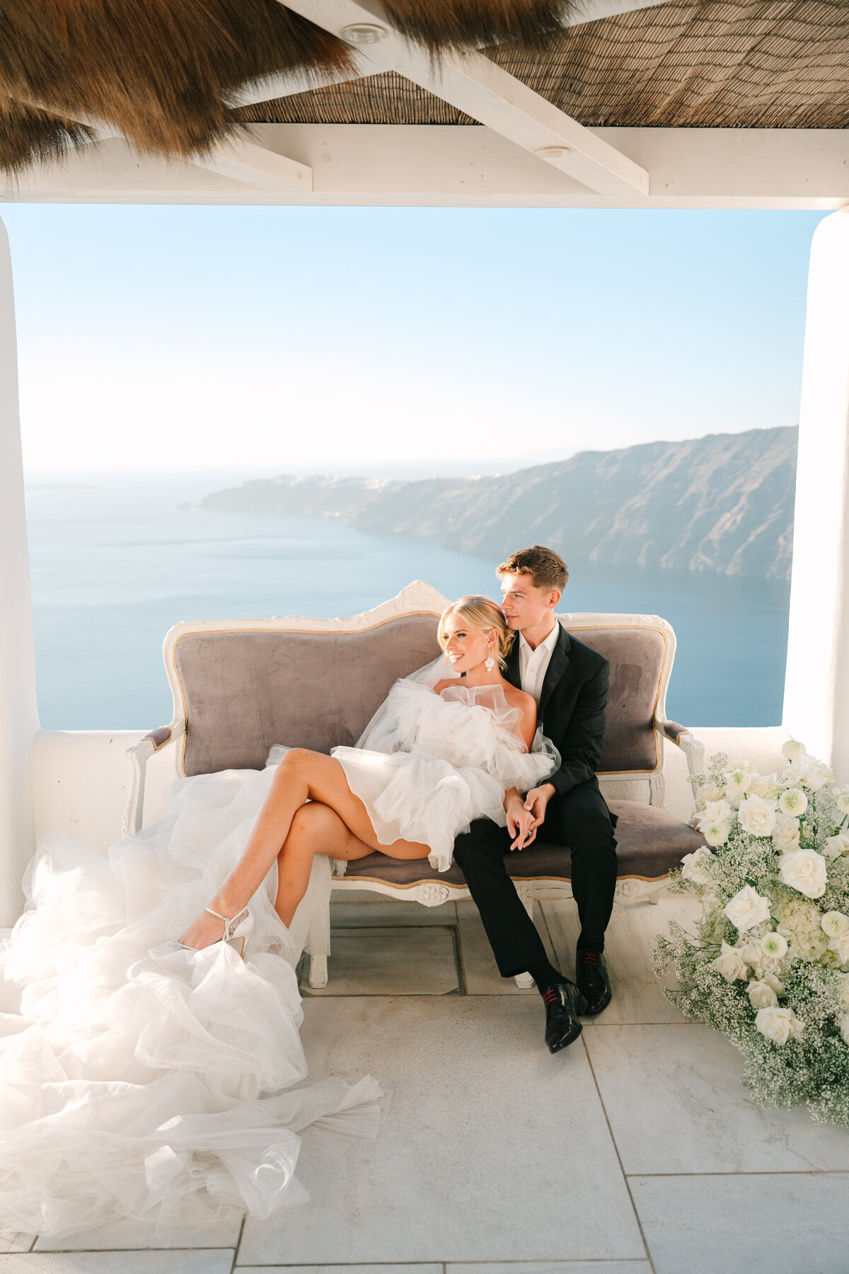 Rocabella Resort Wedding Couple  in Santorini Greece