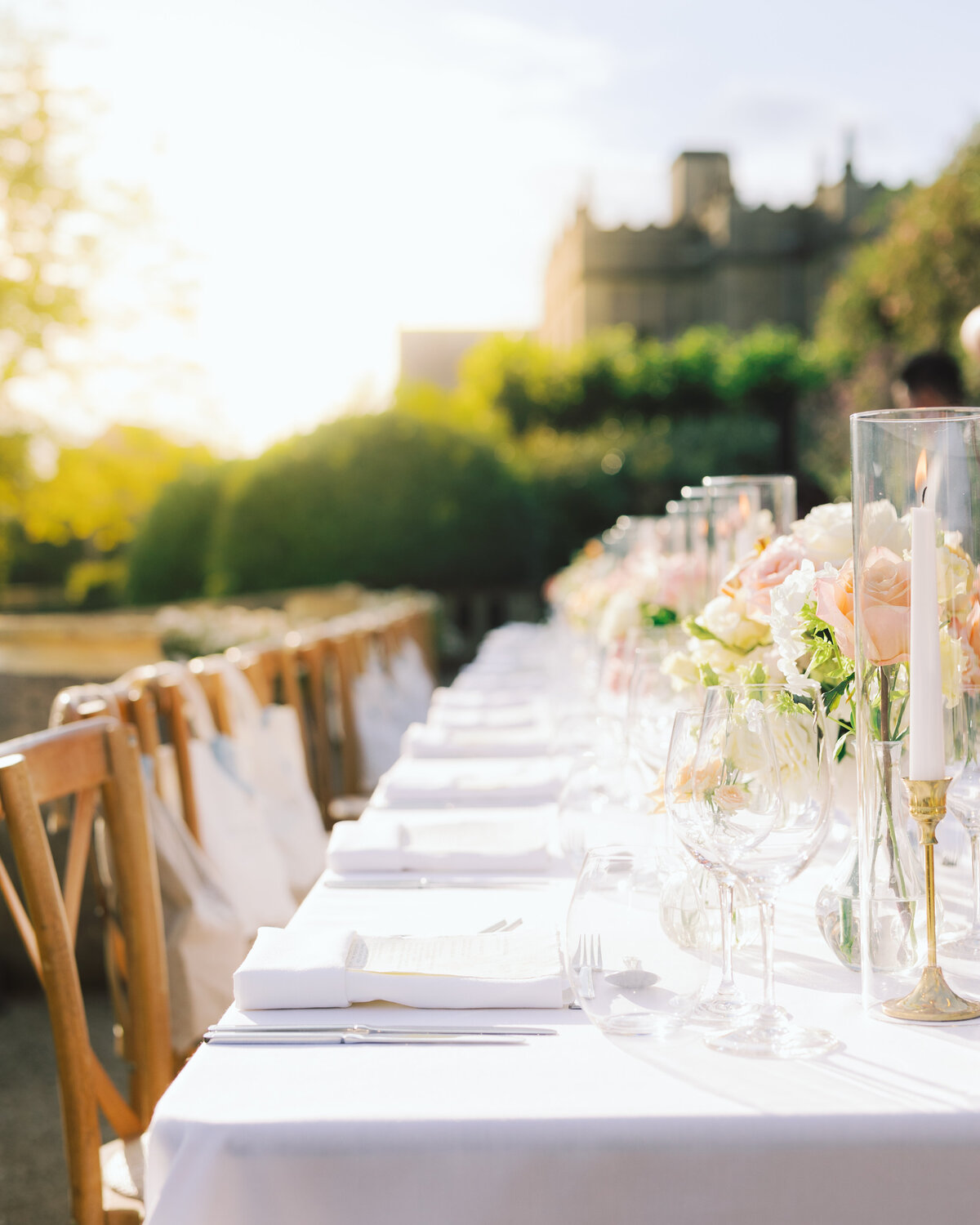 Wedding table at sunset