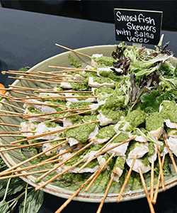 Swordfish Skewers at a Special Catered Event Max Dales Steak and Chop House
