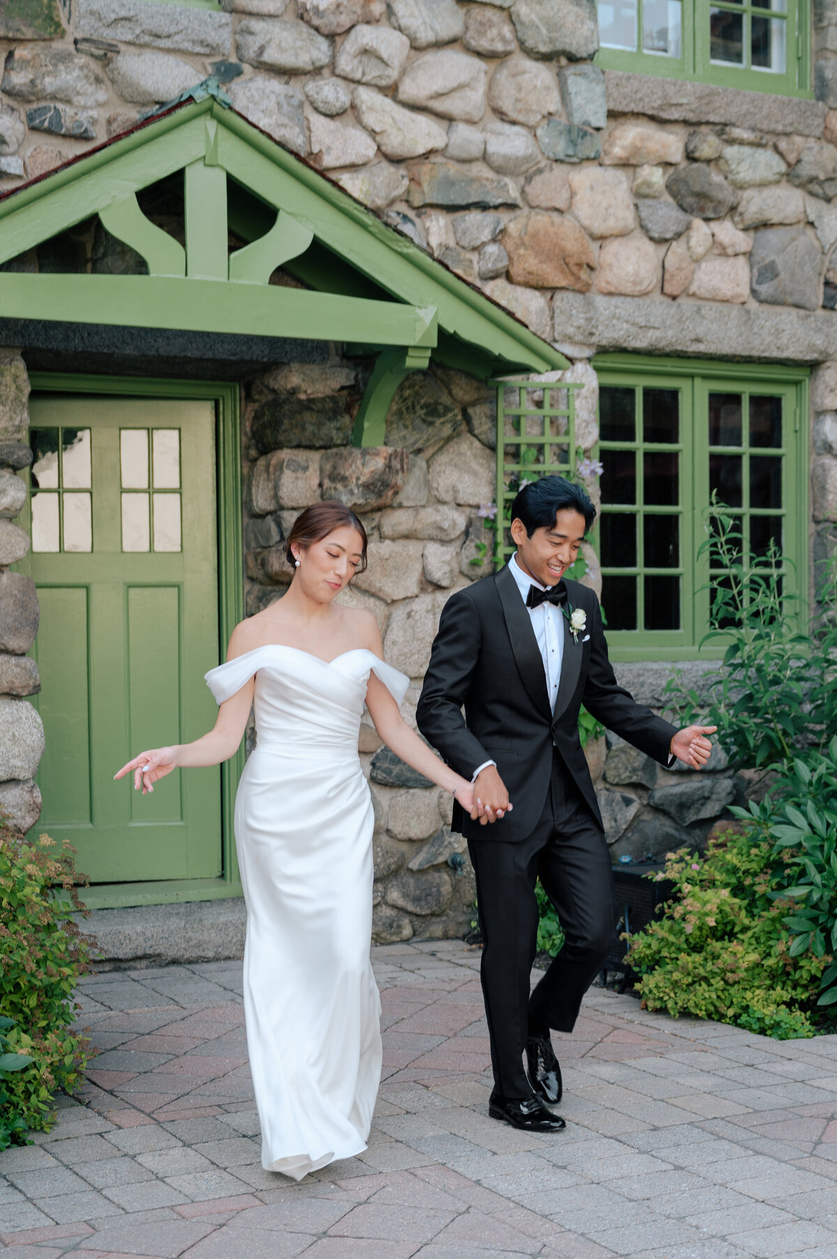 The bride and groom's grand entrance dance to their reception. Taken at Willowdale Estate. 
