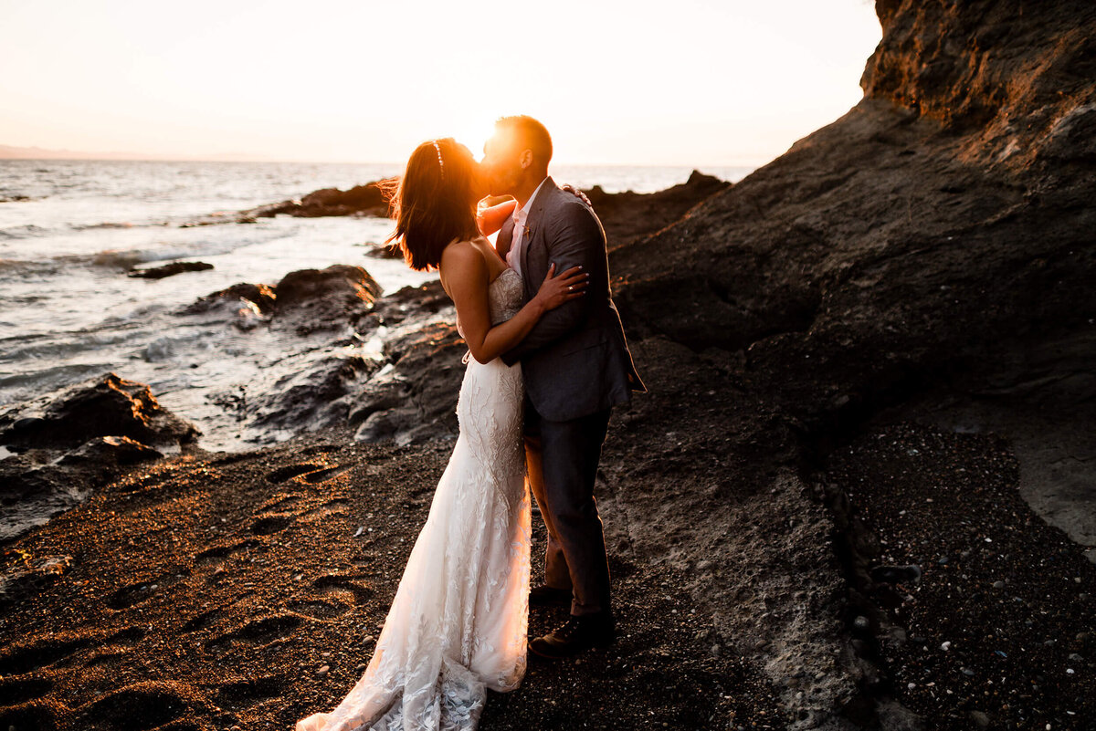 Couple at Agate Beach Lodge Wedding 