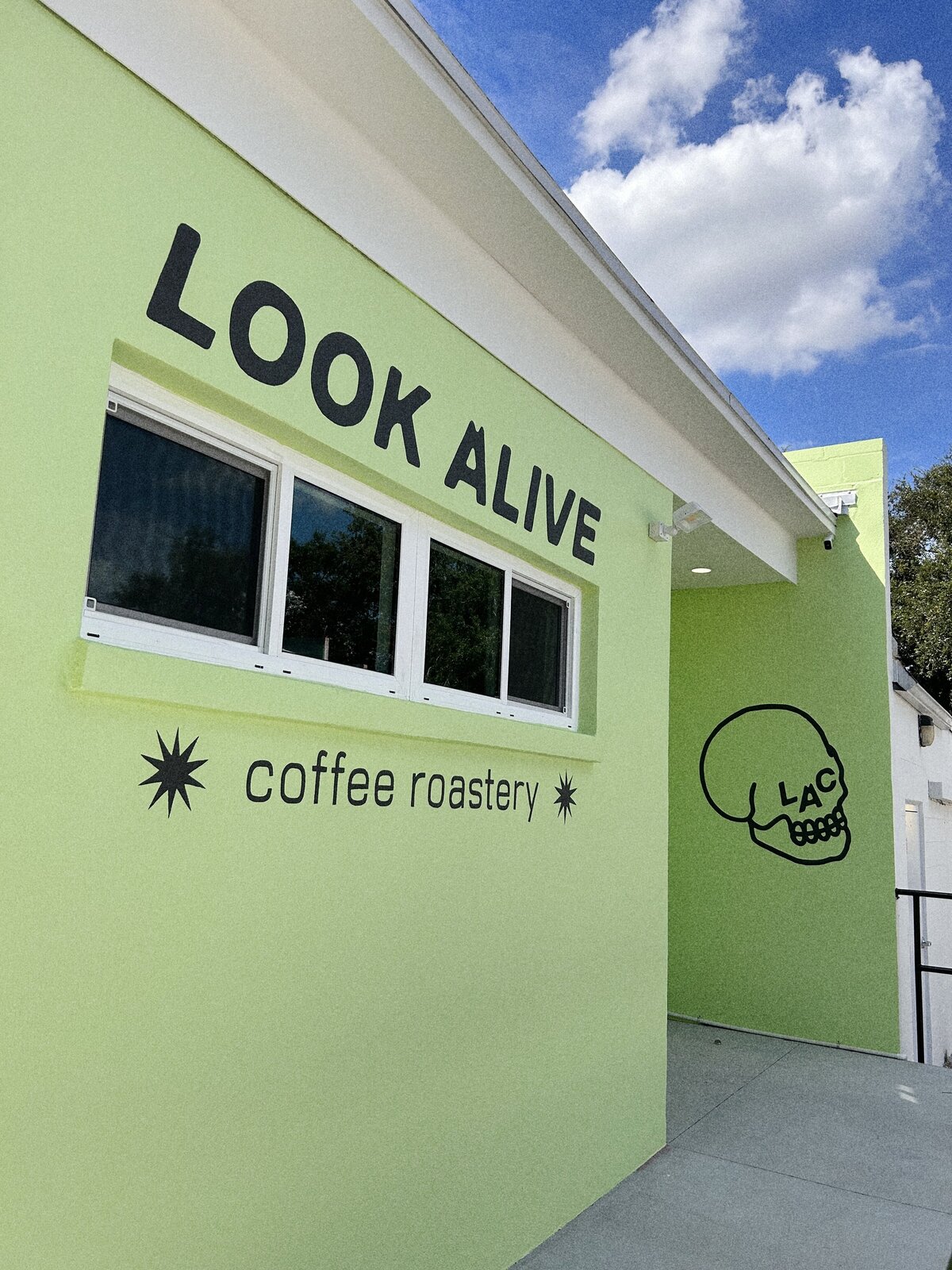 Look Alive Coffee Custom Mural  by Kelly Packard in St. Pete, Florida