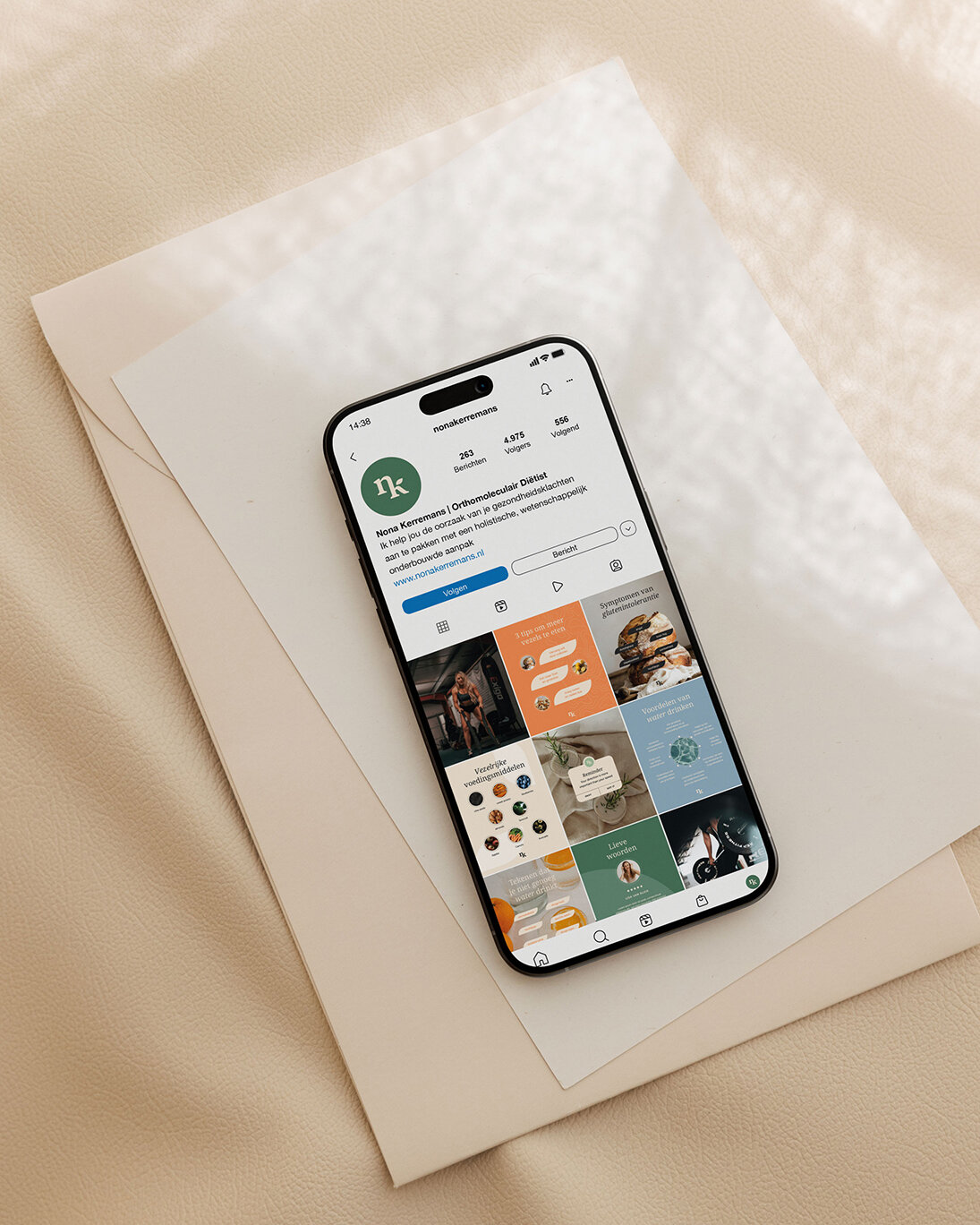 Instagram branding grid en contentdesign voor Nona Kerremans – Studio Vers