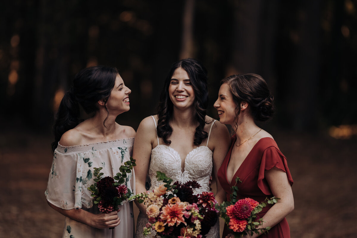 fall bridal bouquet moody woodland dahlias