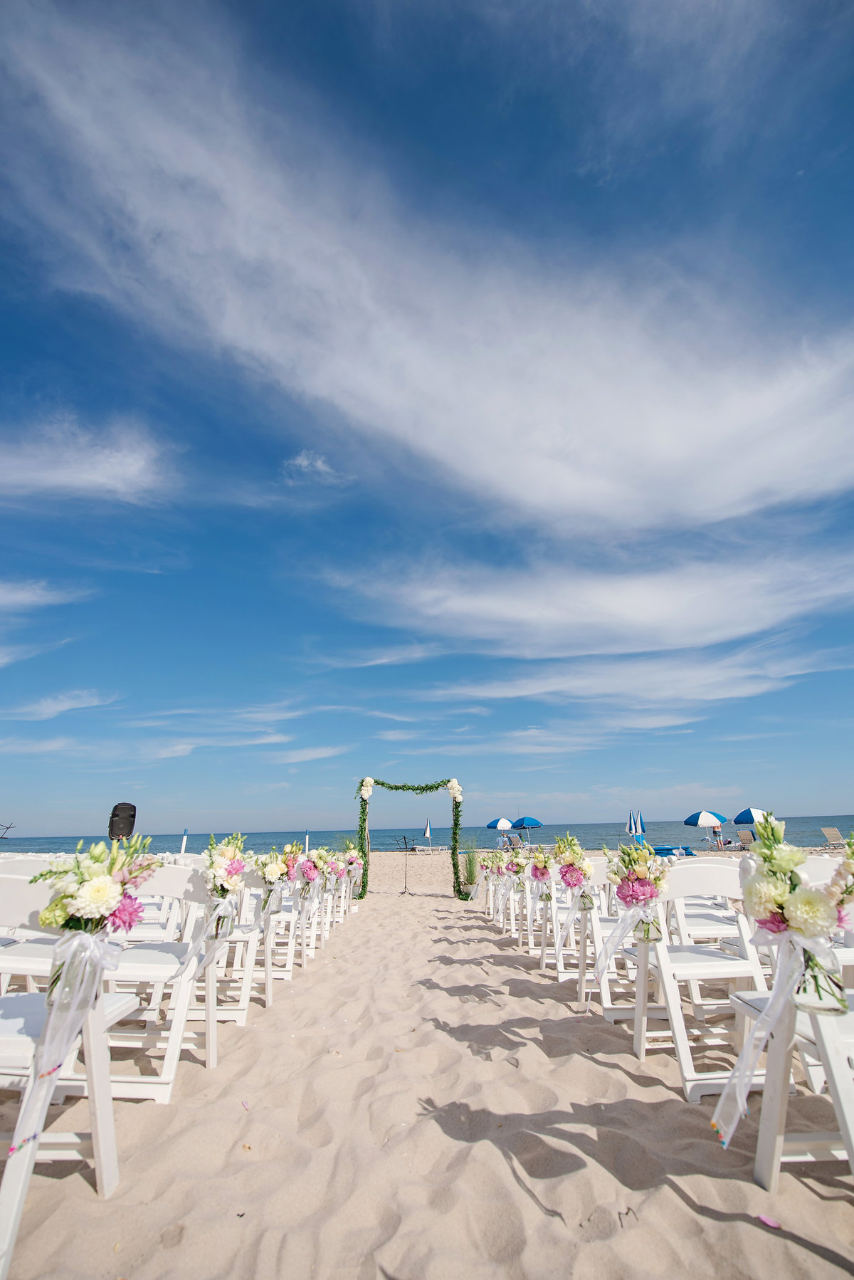 Beach wedding ceremony decor
