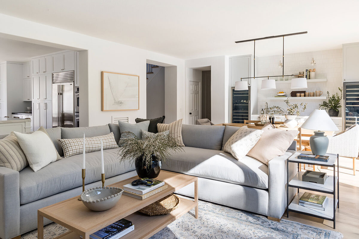 Airy California Coastal living room with elevated furnishings and warm interior design
