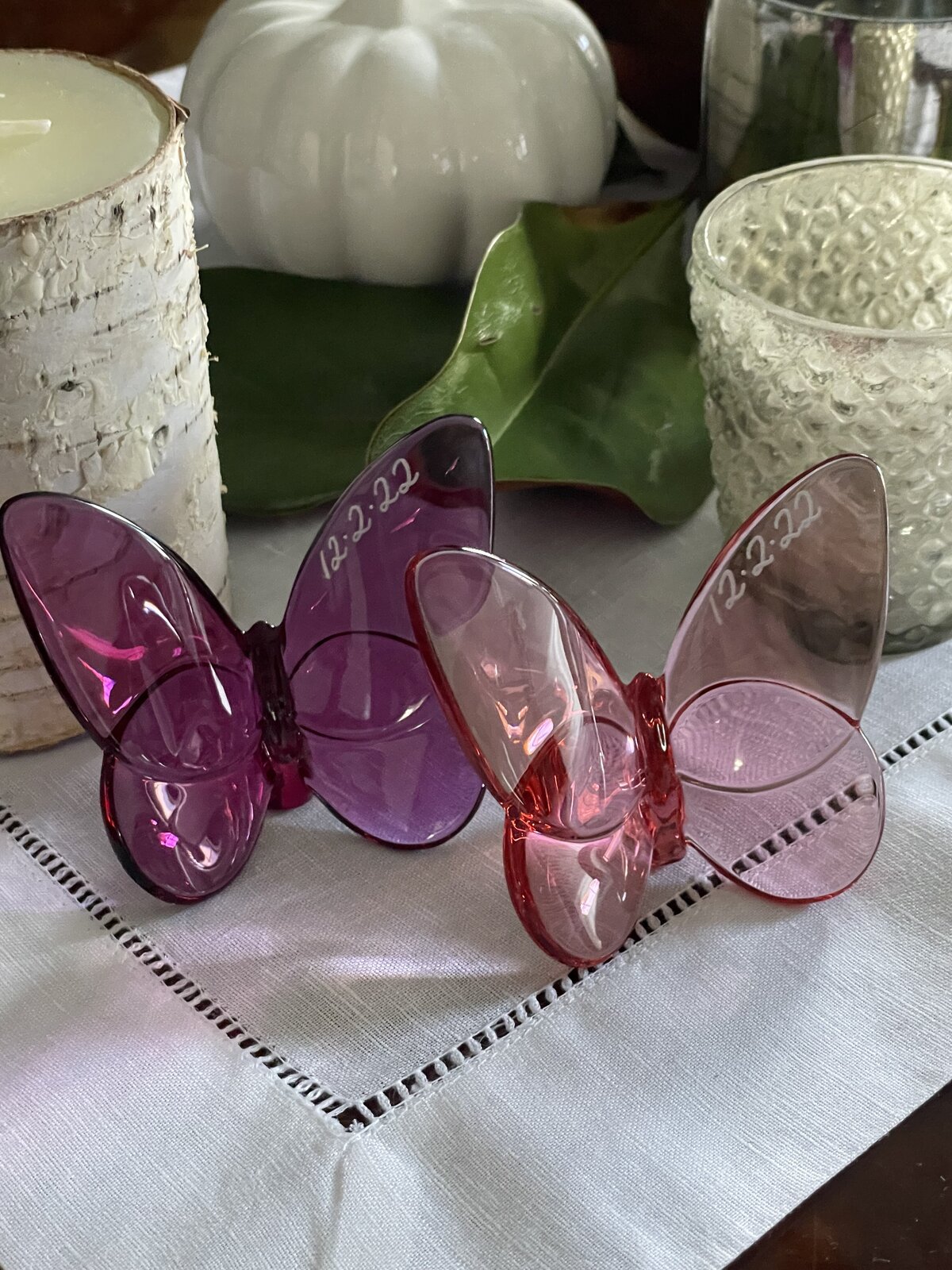 Butterfly Engraved with custom Calligraphy date