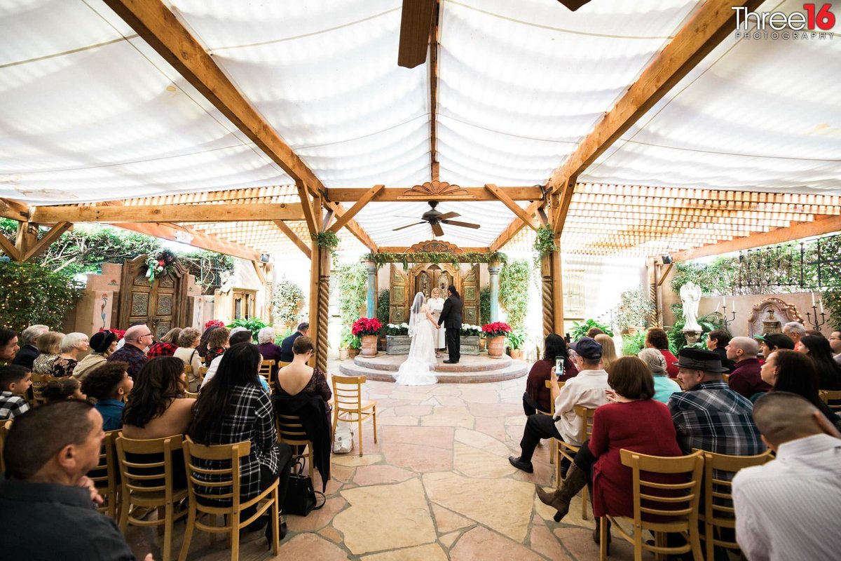 Bride and Groom wedding ceremony at The Hacienda wedding venue in Santa Ana, CA