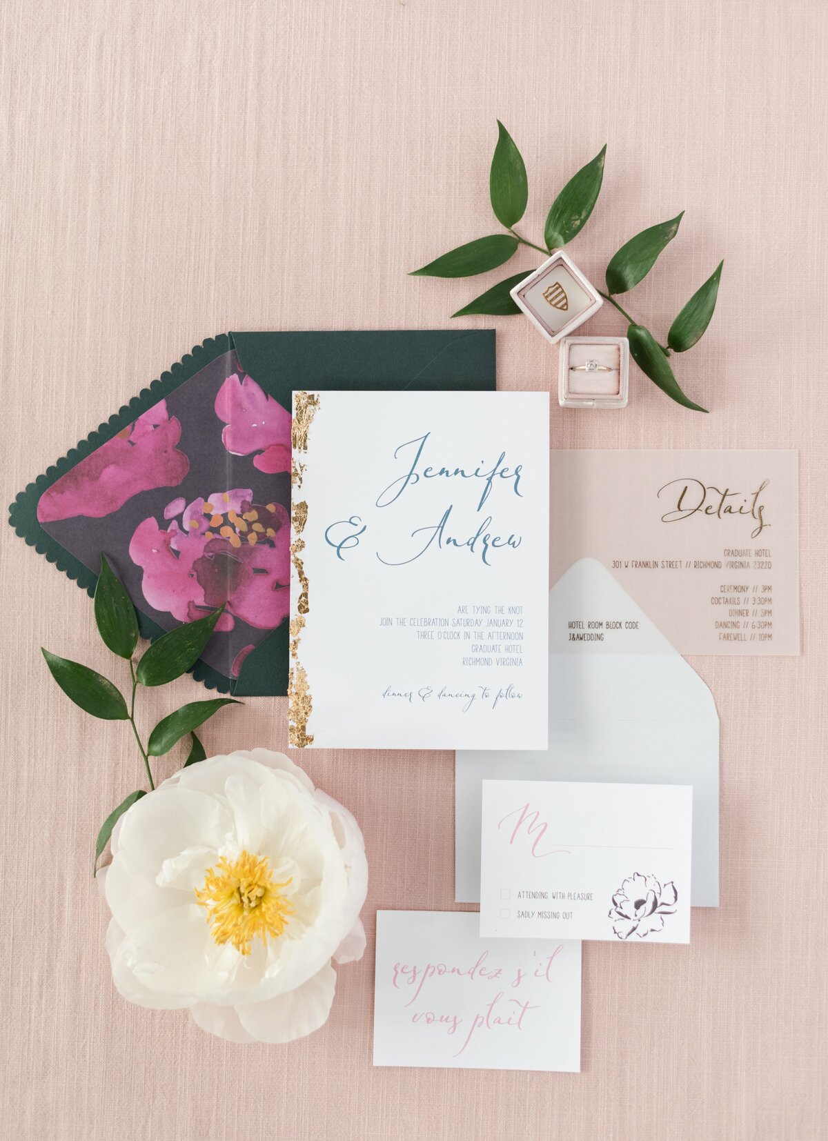 gold-wedding-invitation-floral