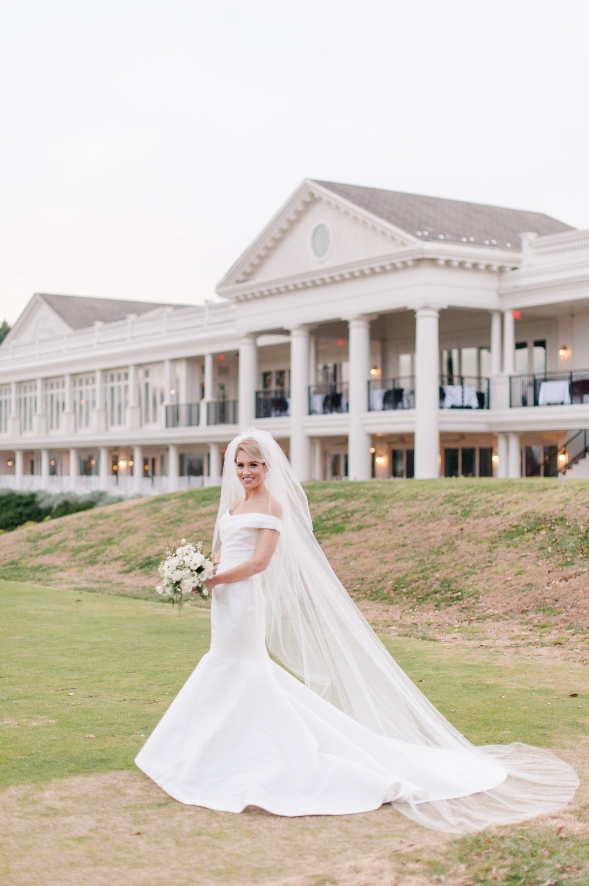 Bride and groom at Washington Golf and Country Club luxury Washington DC wedding