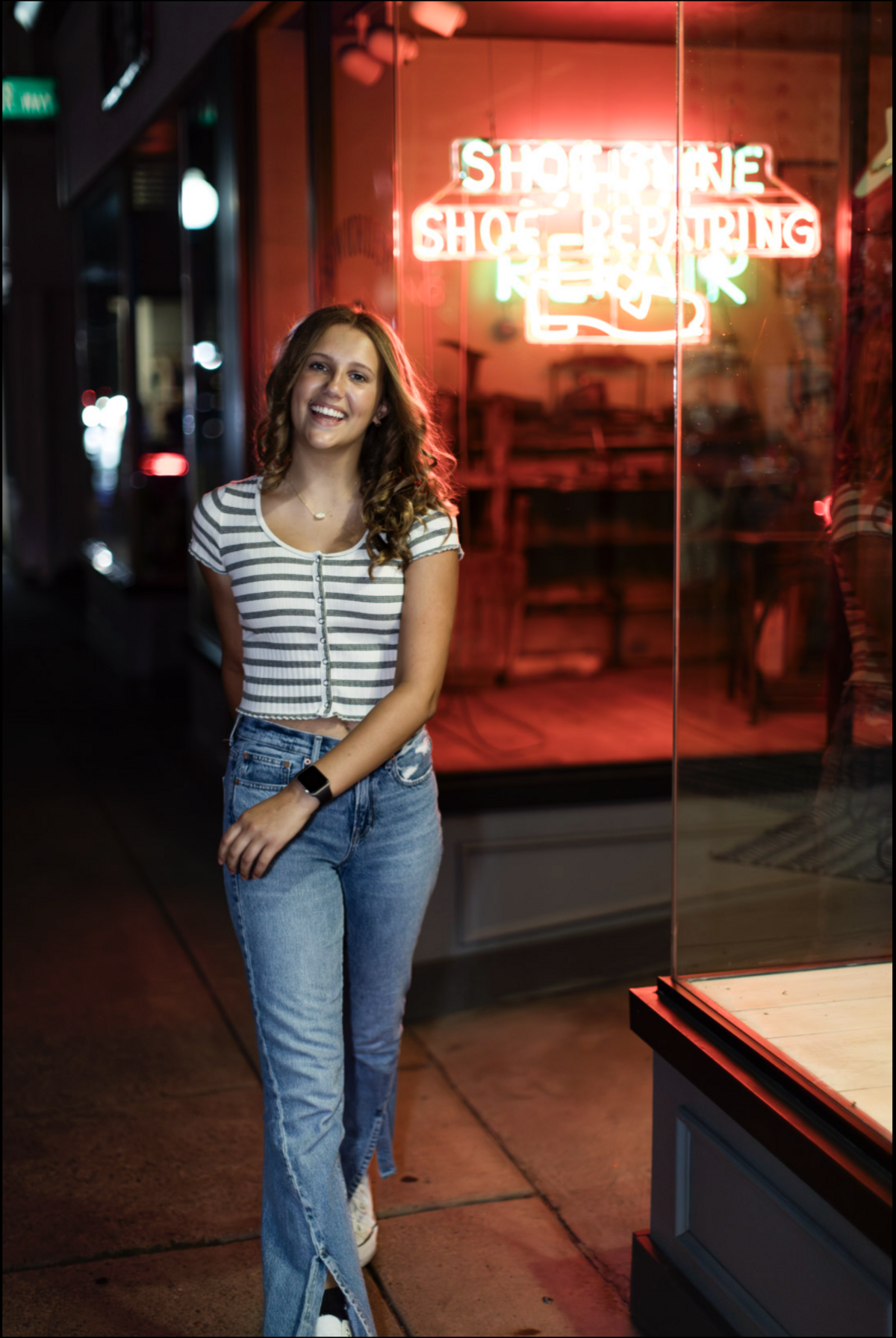 girl-sewickley-village-at-night-photo