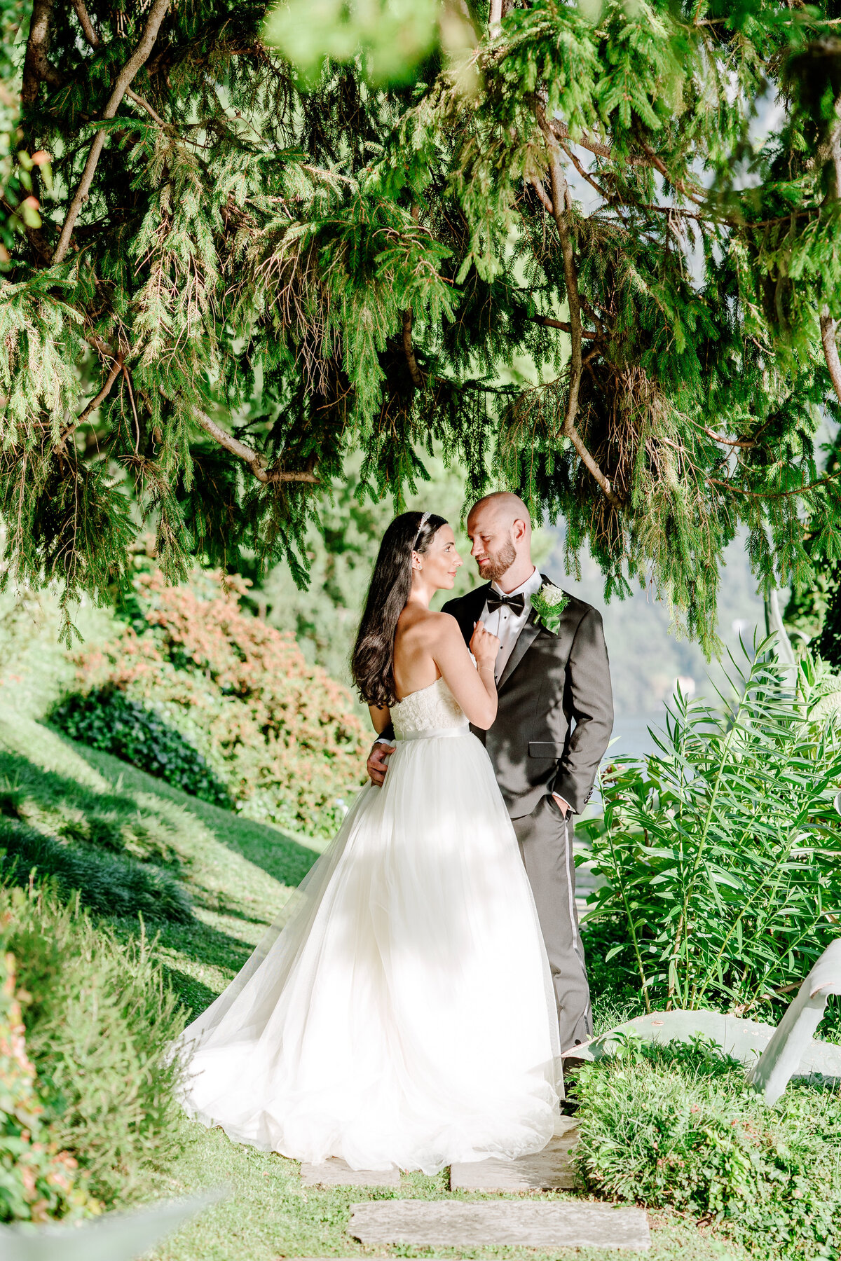 Film photograph of an elopement at Villa Cassinella on Lake Como Italy