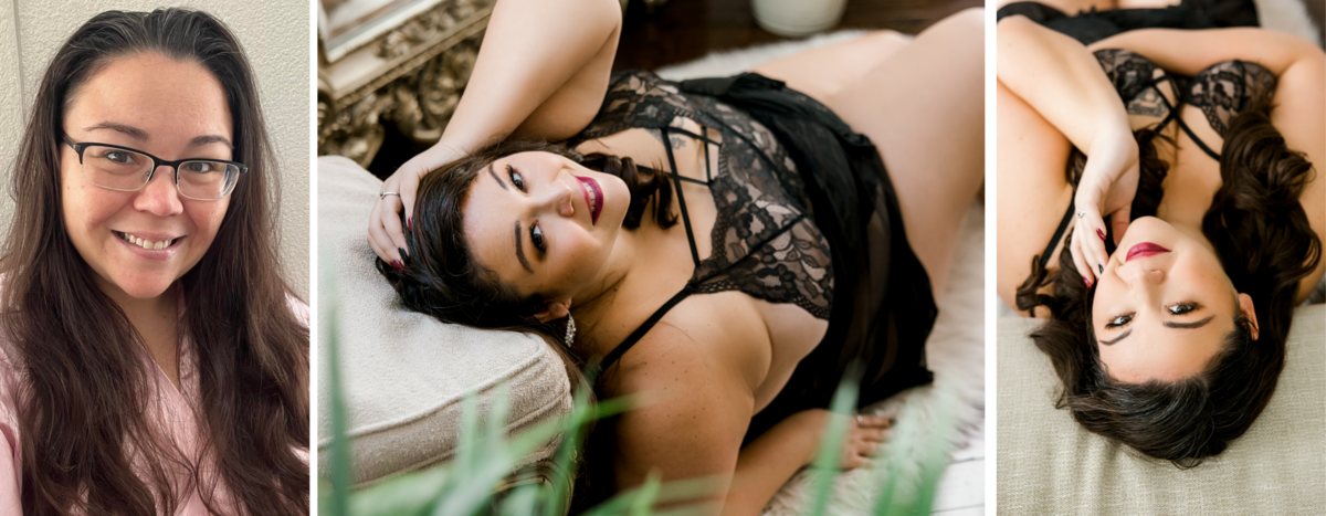 before and after boudoir shoot woman