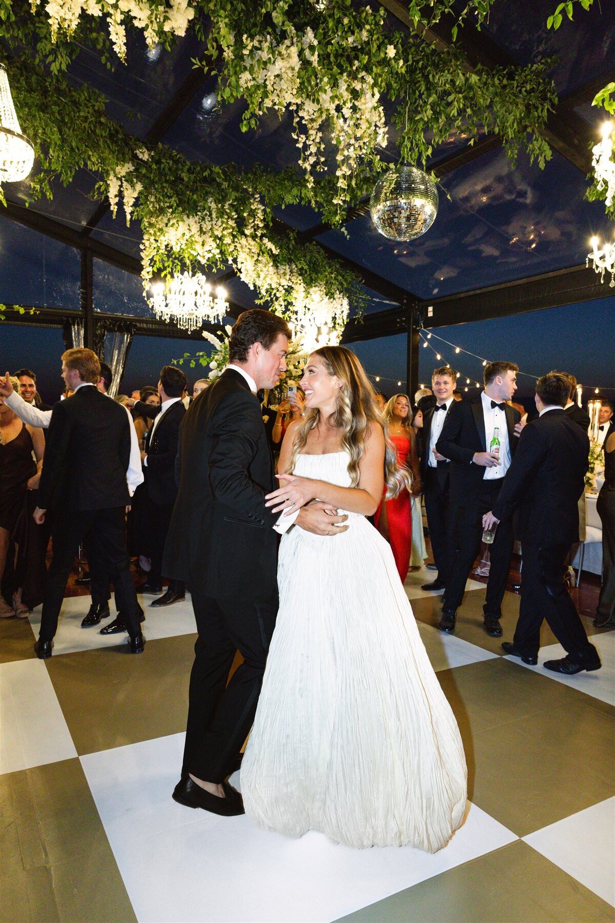 Crystal Empire Chandelier, Disco balls, custom vinyl dance floors