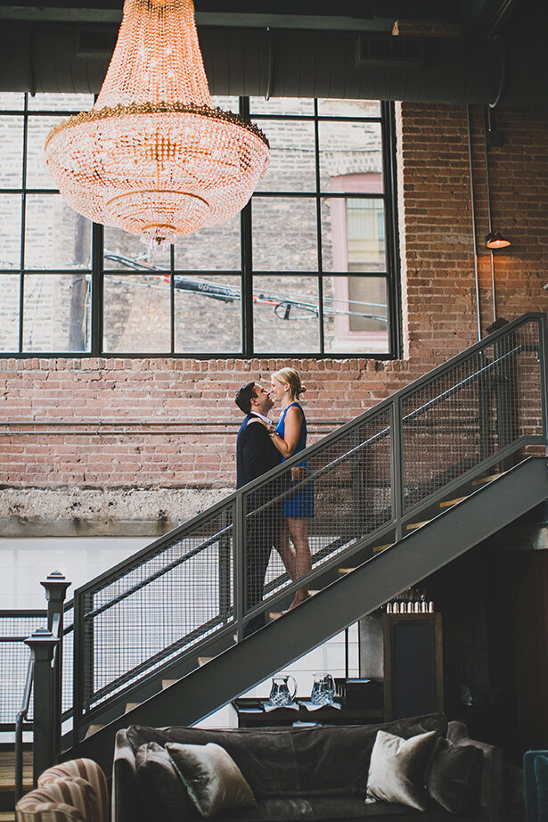 An engagement photo taken at the beautiful Soho House in Chicago's West Loop.