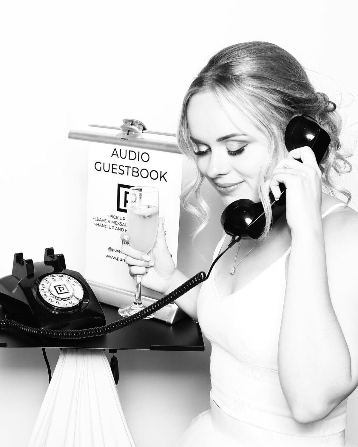 Audio guestbook by Pure Portrait Photobooth & Phone Guest Book, timeless and fun wedding rentals based in Calgary, AB. Featured on the Brontë Bride Vendor Guide.