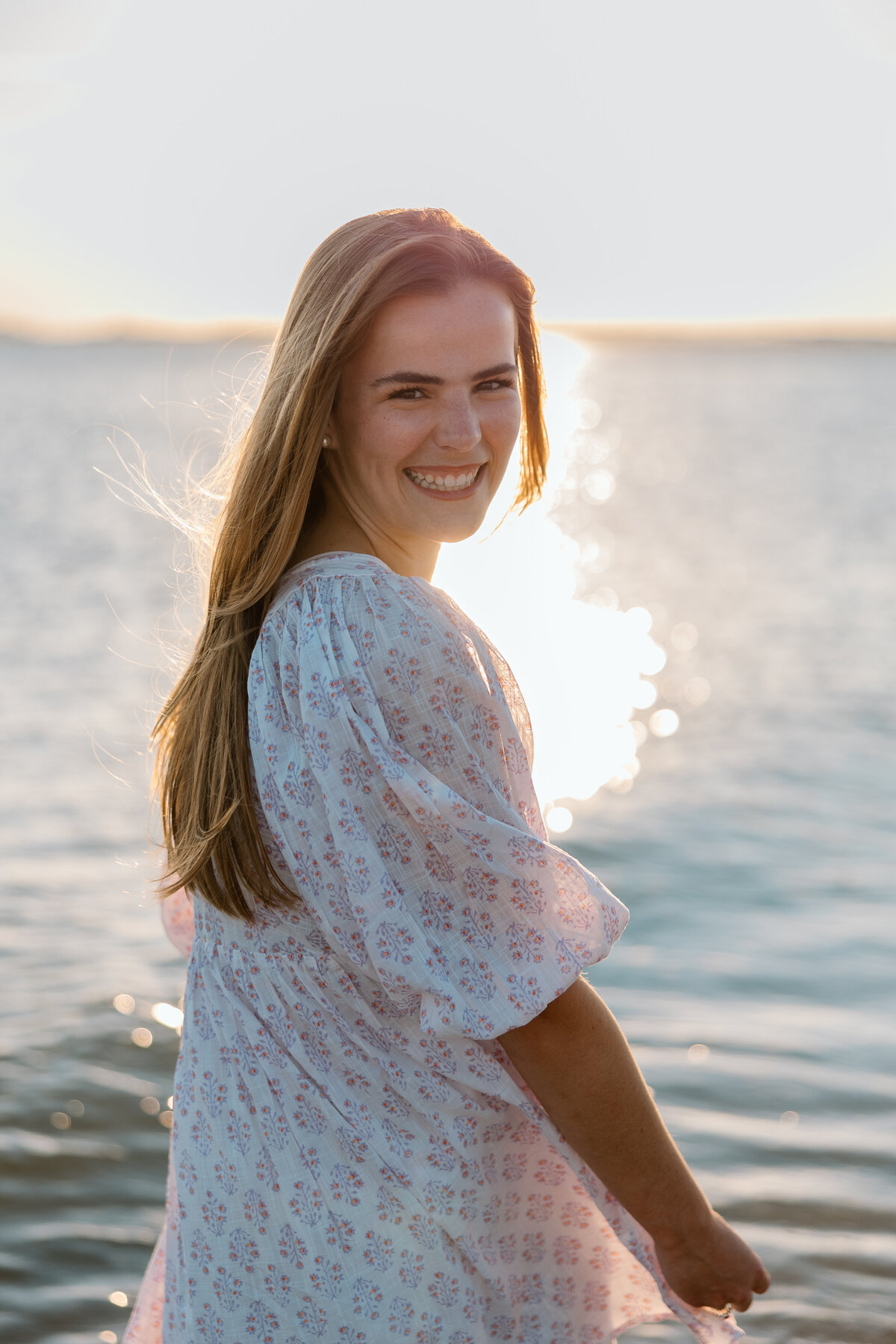 Senior photos on the beach at Edisto at sunset