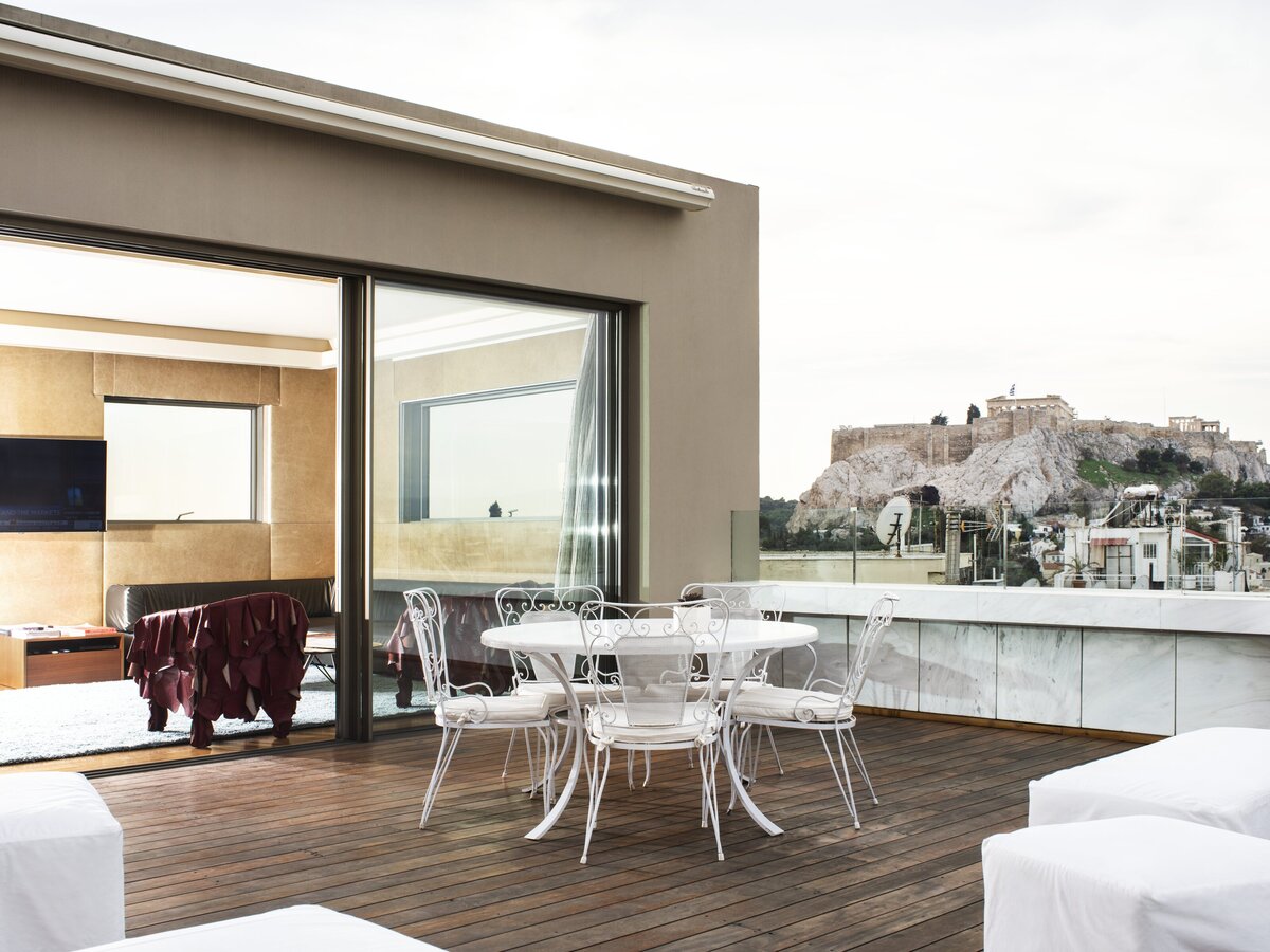 Waterstone - NEW Hotel - Athens - Luxury Boutique Hotel - NEW Hotel Penthouse Suite veranda
