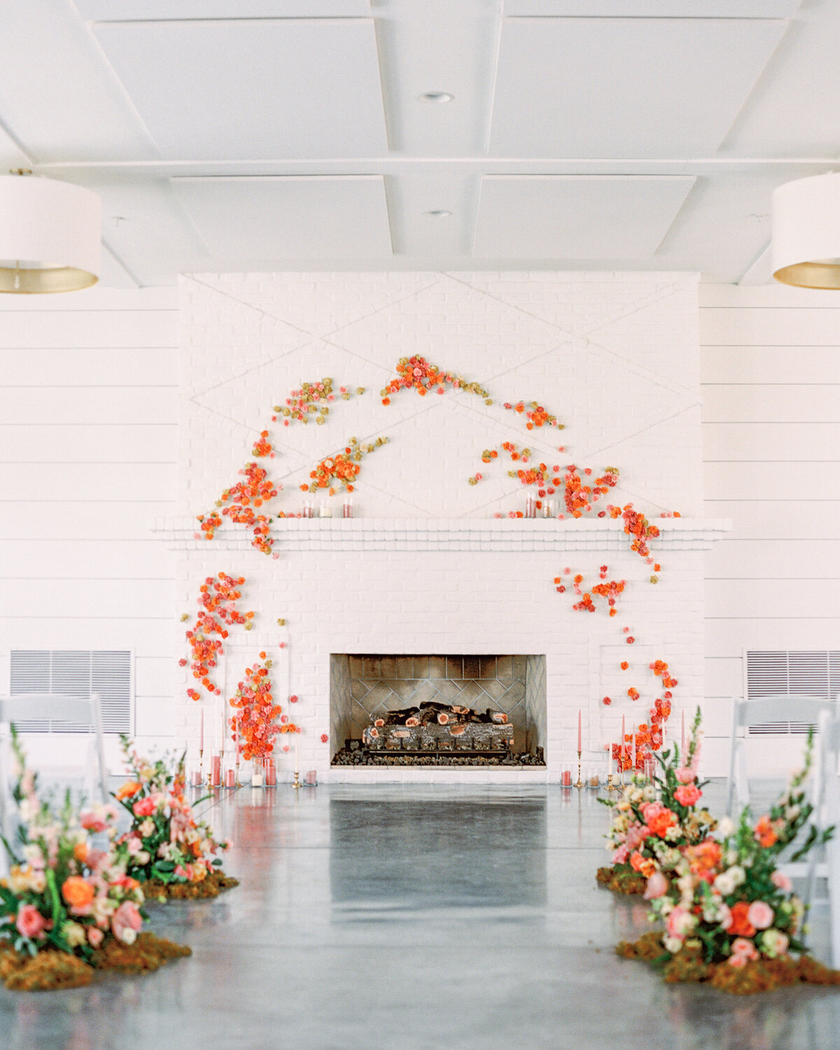 colorful wedding ceremony backdrop, climbing flower backdrop, studio fleurette mn florist