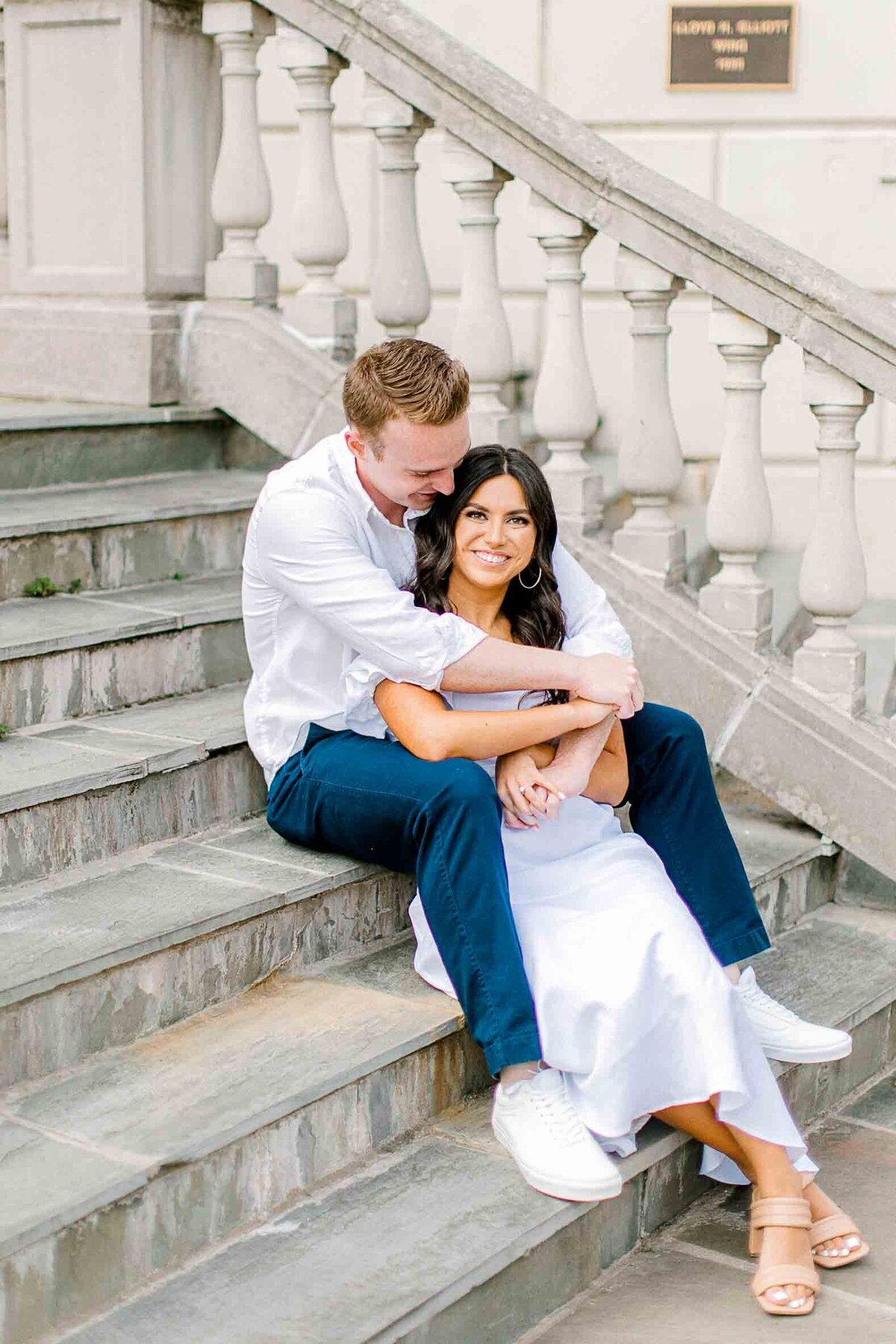 -Airlie Center in Warrenton, VA Engagement Session Stairs Photography-7