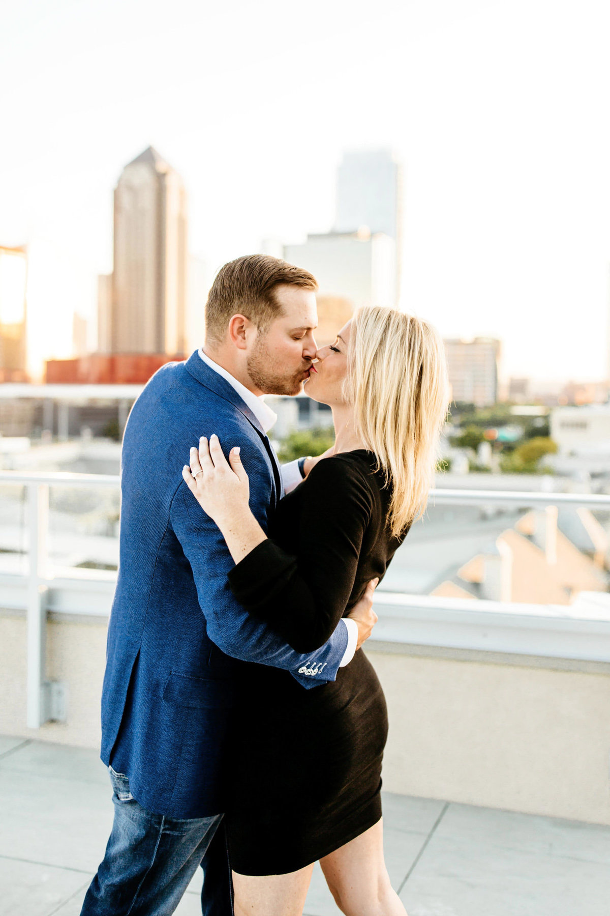 Eric & Megan - Downtown Dallas Rooftop Proposal & Engagement Session-93