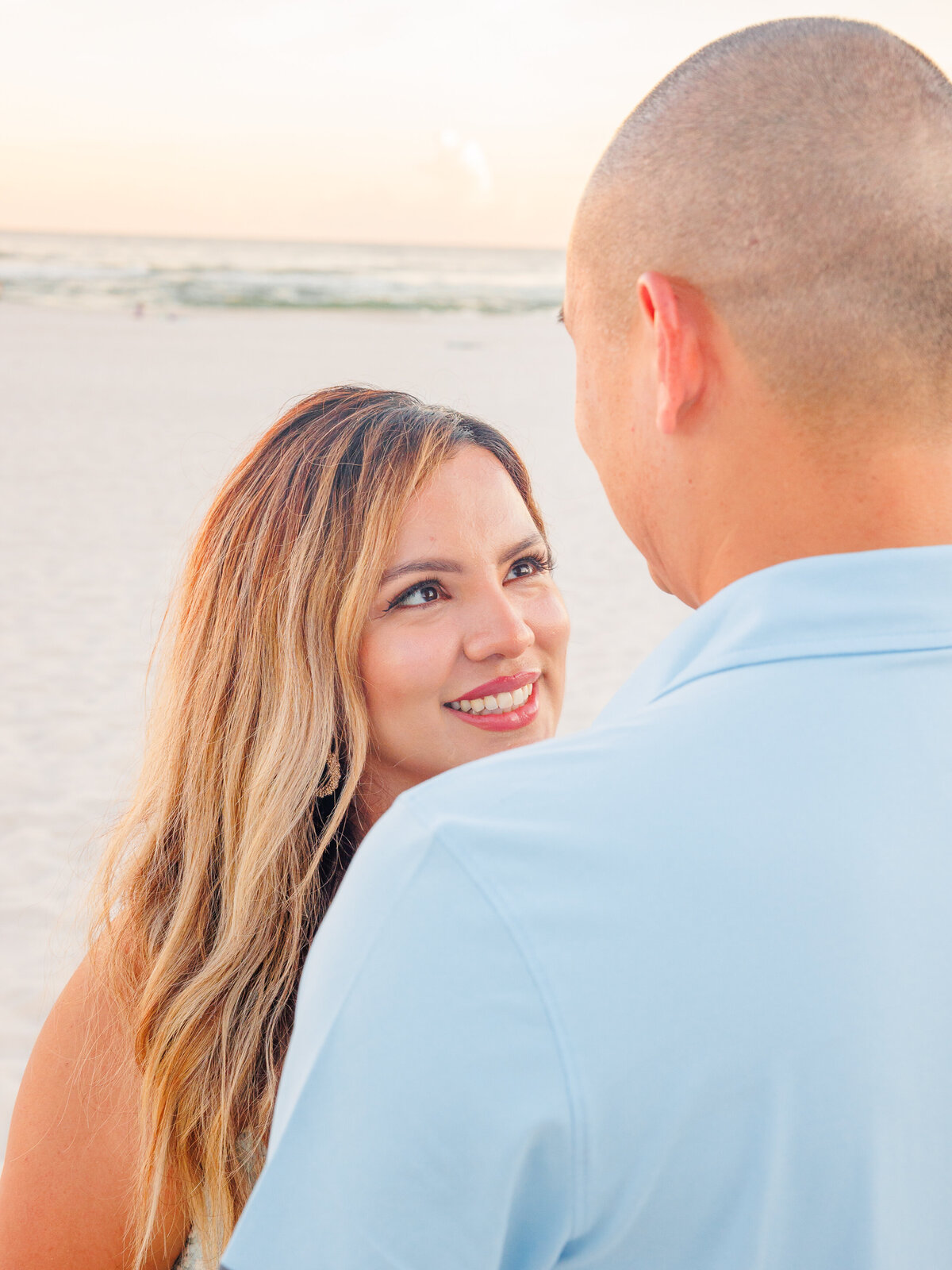 Husband and wife looking at each other 