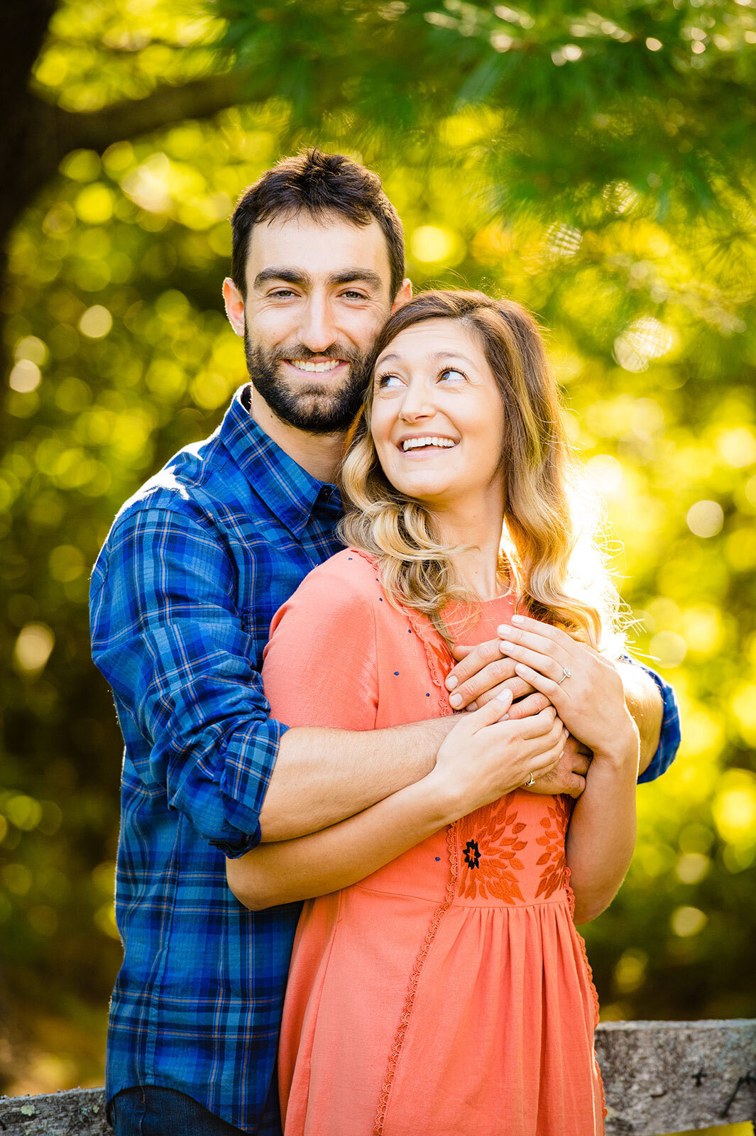 engaged couple sunlight glow martha's vineyard wedding