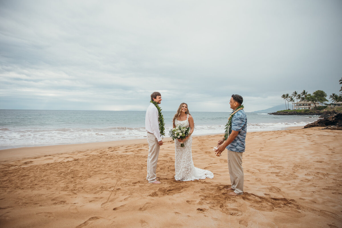 Maui Wedding Photographer captures intimate beach wedding ceremony